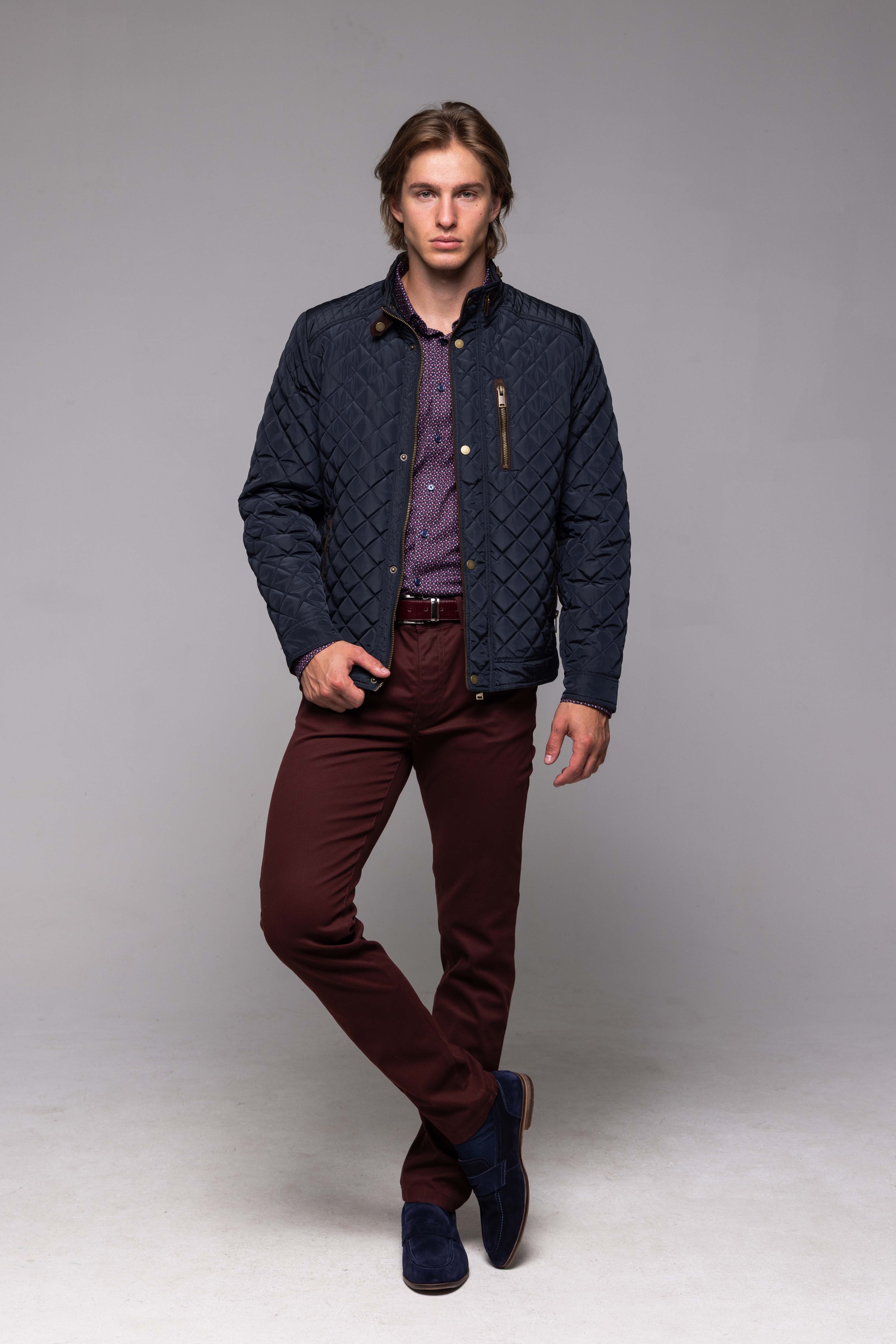 Tmavomodrá prešívaná bunda