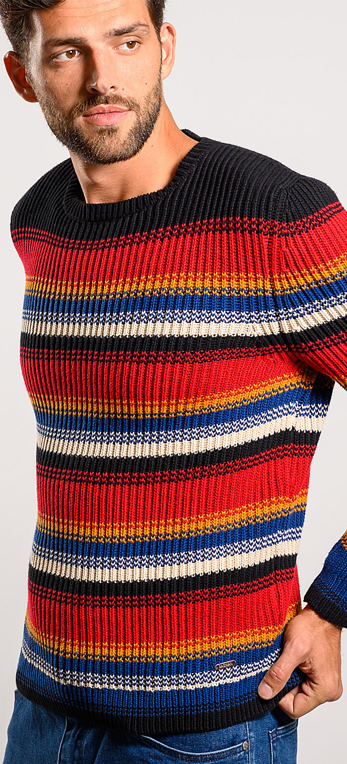 Bavlnený prúžkovaný pulóver