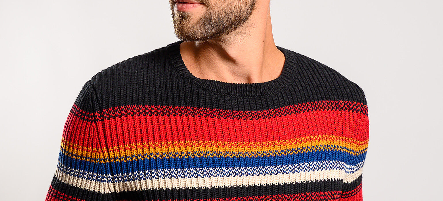 Bavlnený prúžkovaný pulóver