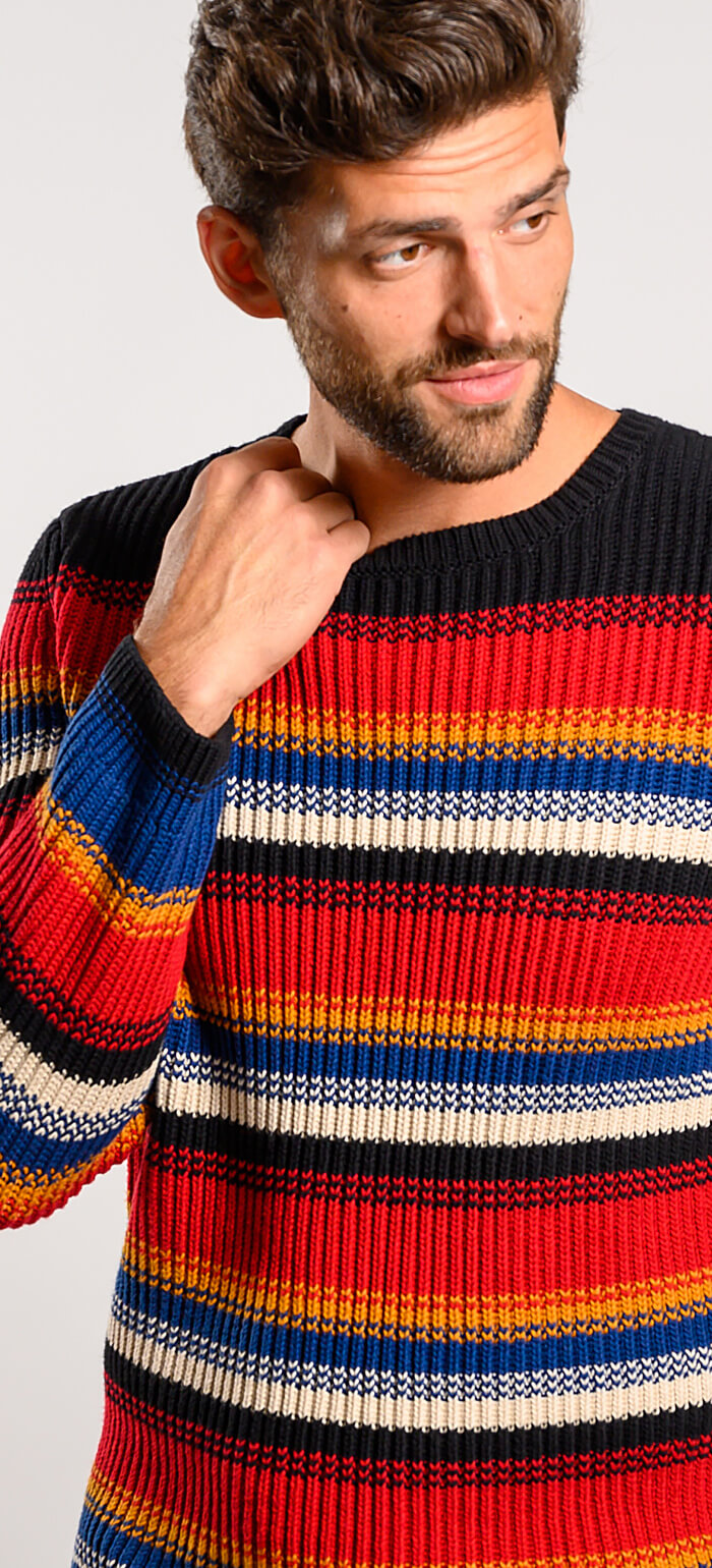 Bavlnený prúžkovaný pulóver