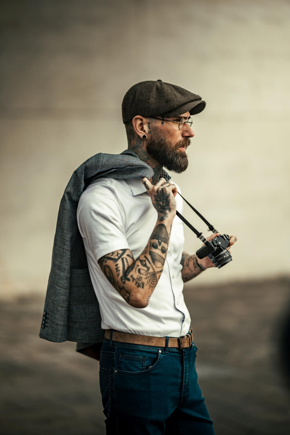 Biela strečová Extra Slim Fit košeľa s krátkym rukávom