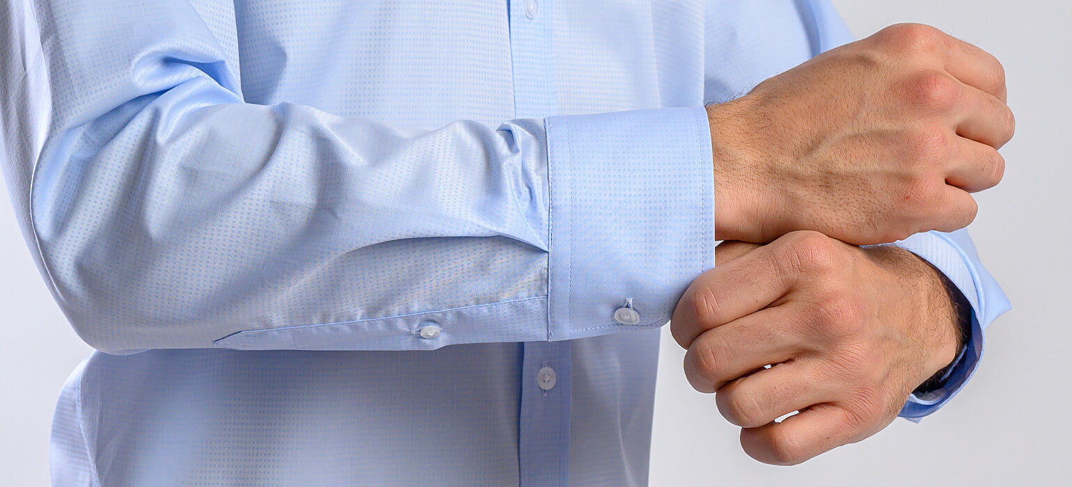 Bledomodrá Extra Slim Fit košeľa s jemným vzorom štvorčekov