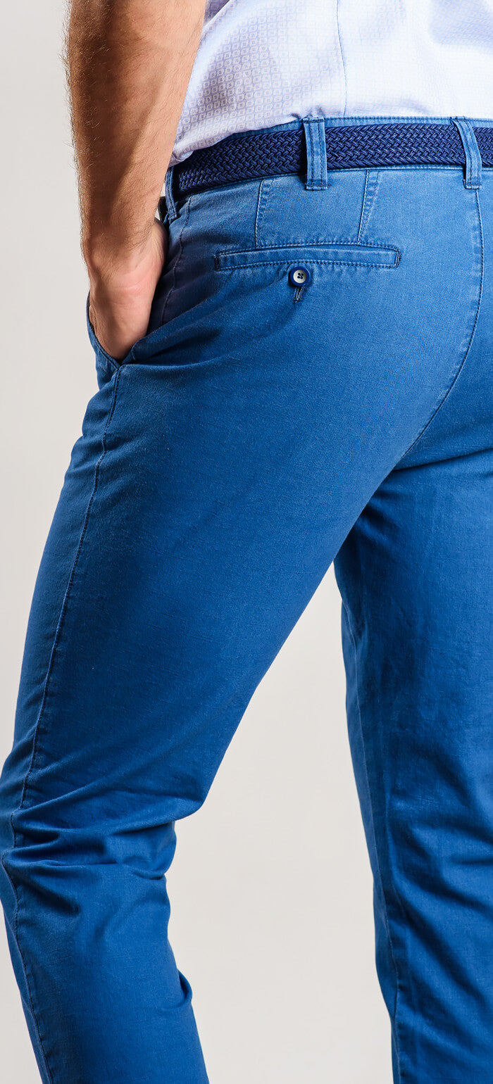 Bledomodré bavlnené nohavice