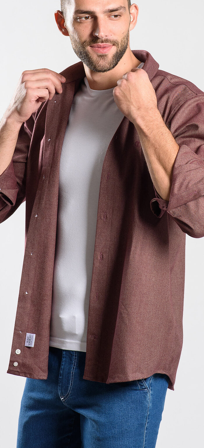 Bordová Slim Fit flanelová košeľa