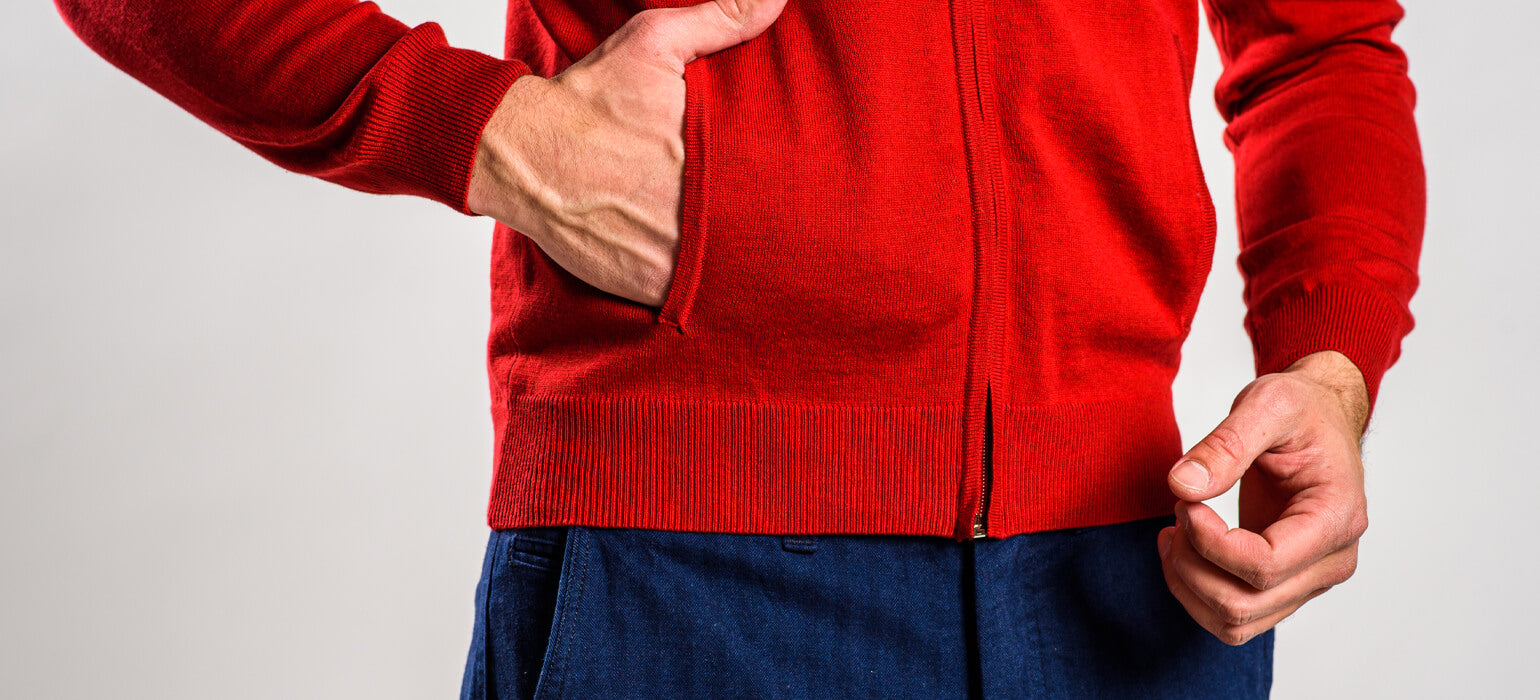 Bordový sveter na zips