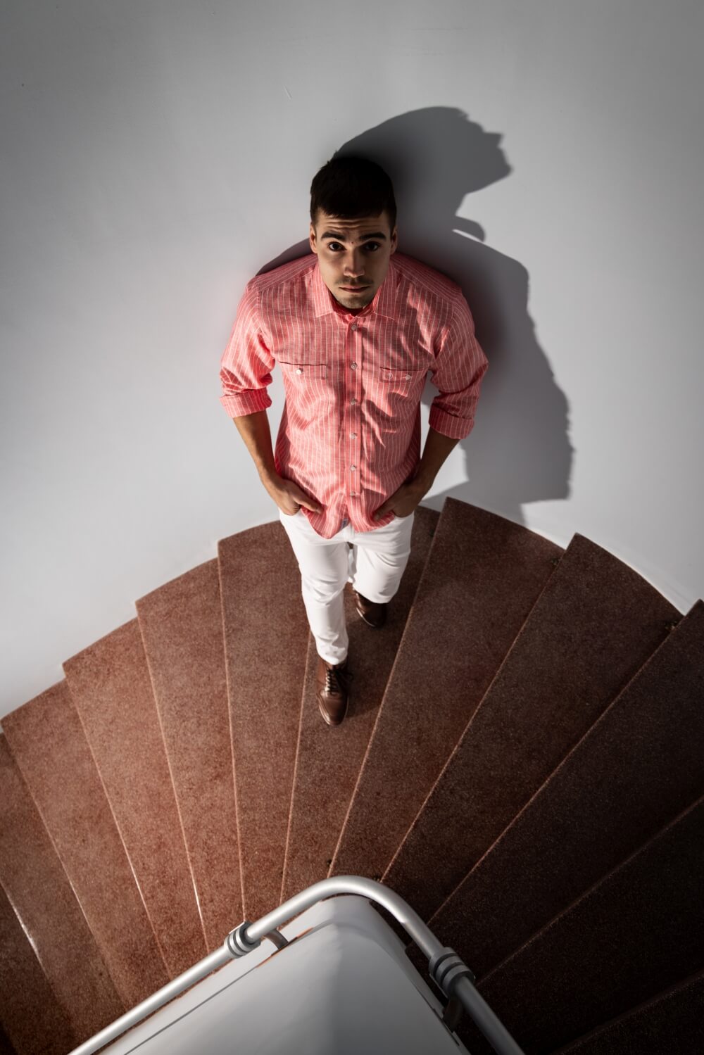 Červená ľanová Slim Fit košeľa