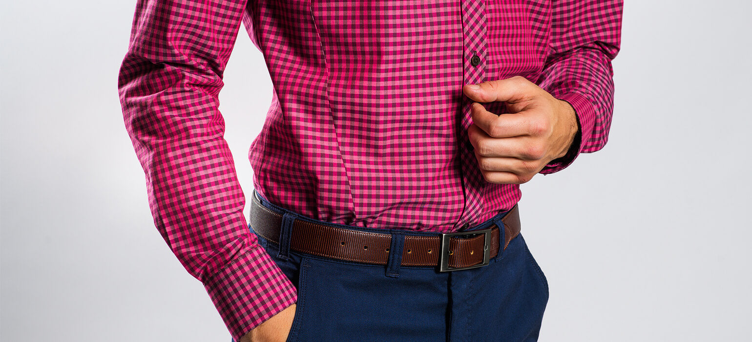 Fialová károvaná Extra Slim Fit košeľa