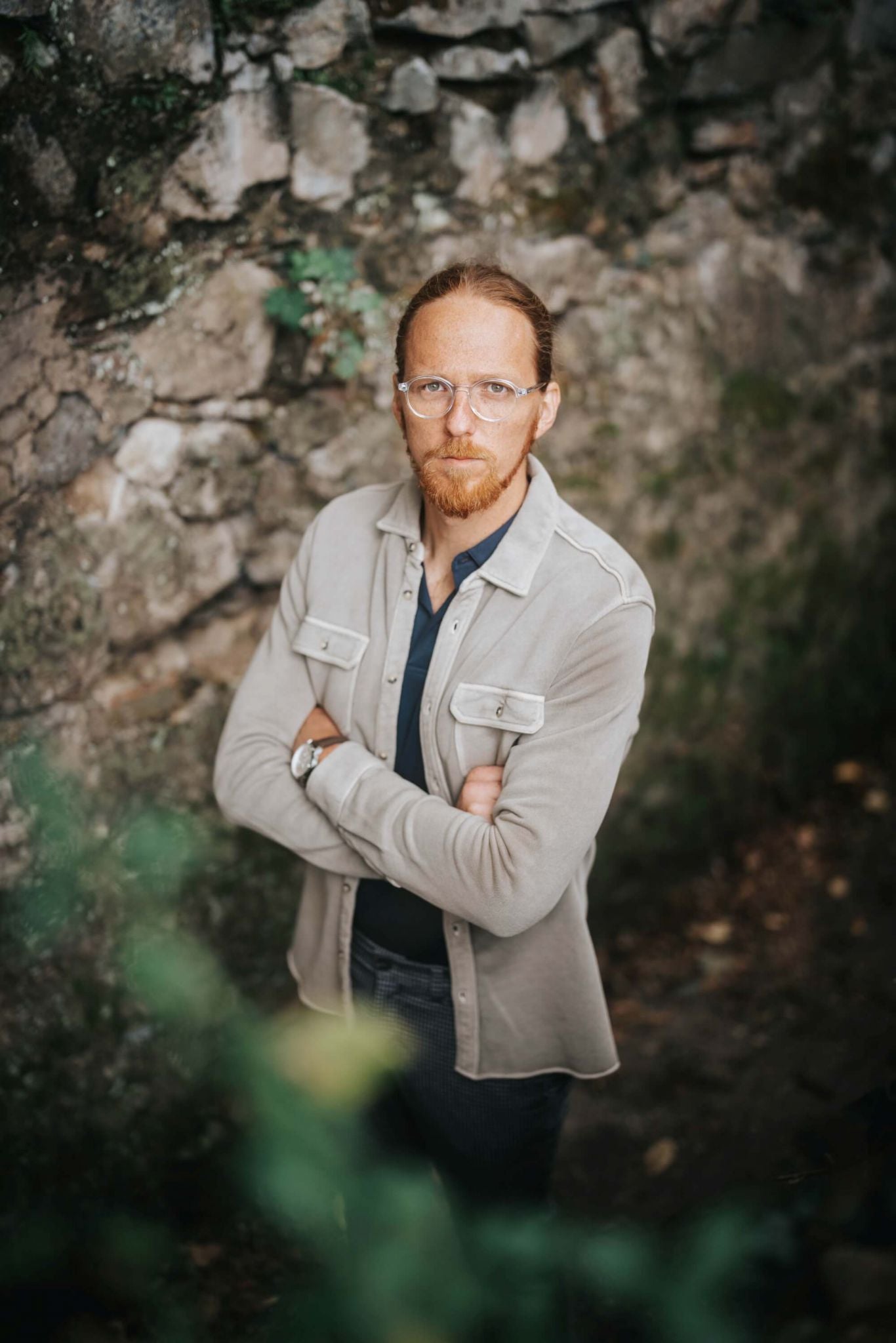 Hrubá bavlnená olivová košeľa