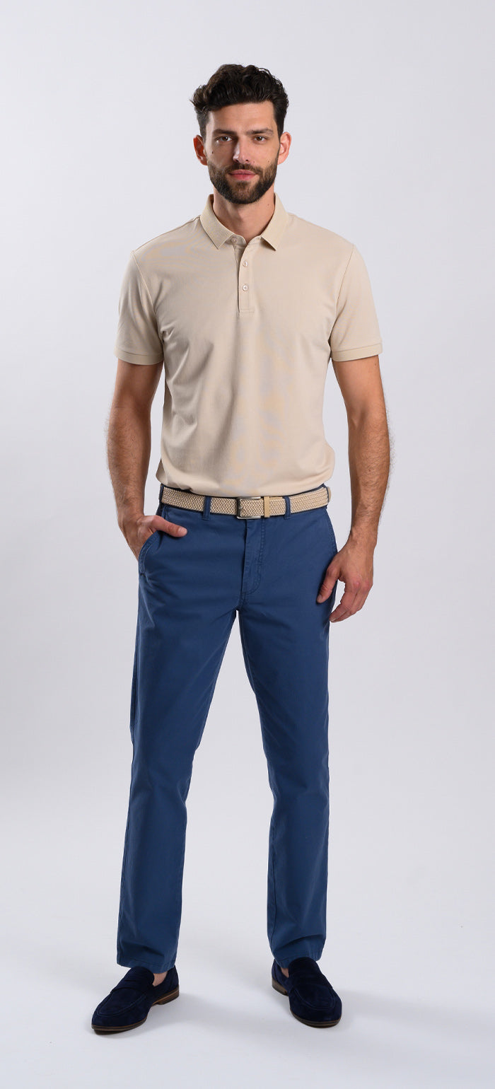 Modré voľnočasové nohavice