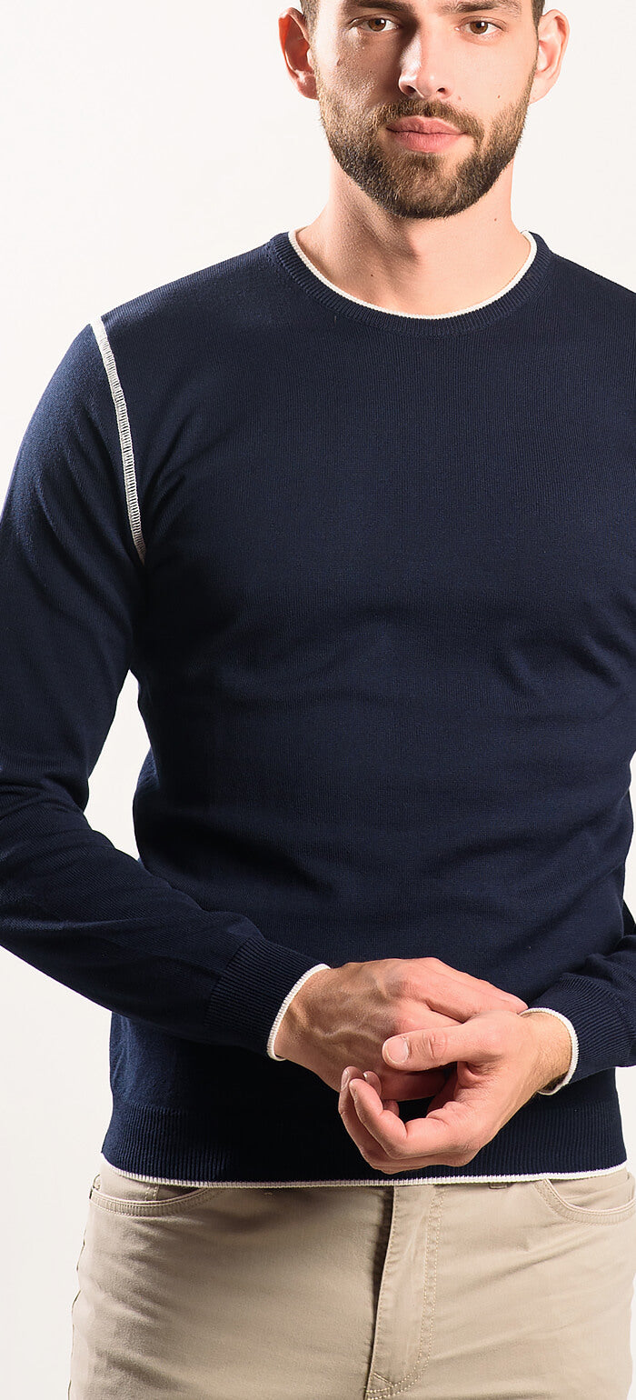 Modrý bavlnený pulóver