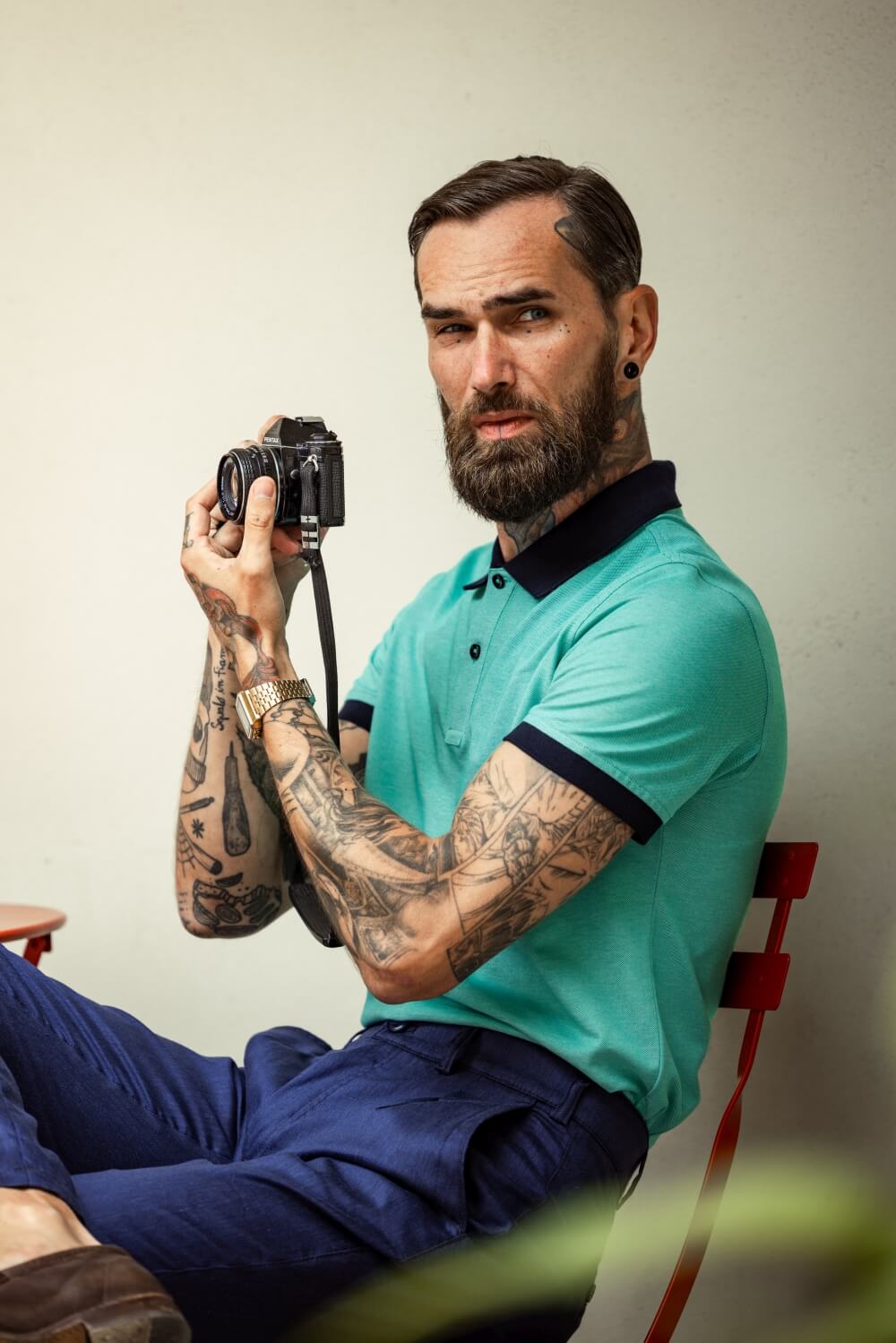 Pistáciovo zelená polokošeľa