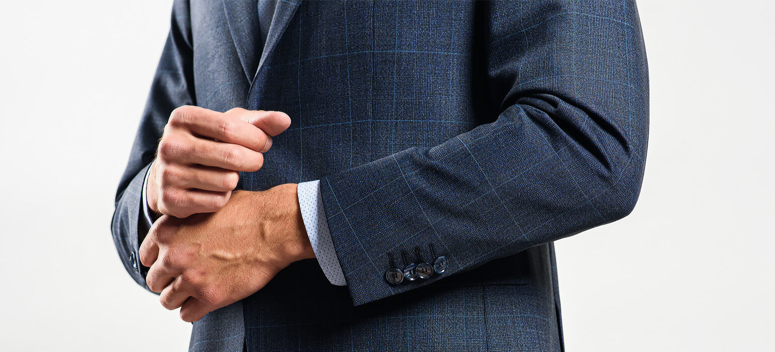 Šedomodrý Slim Fit oblek