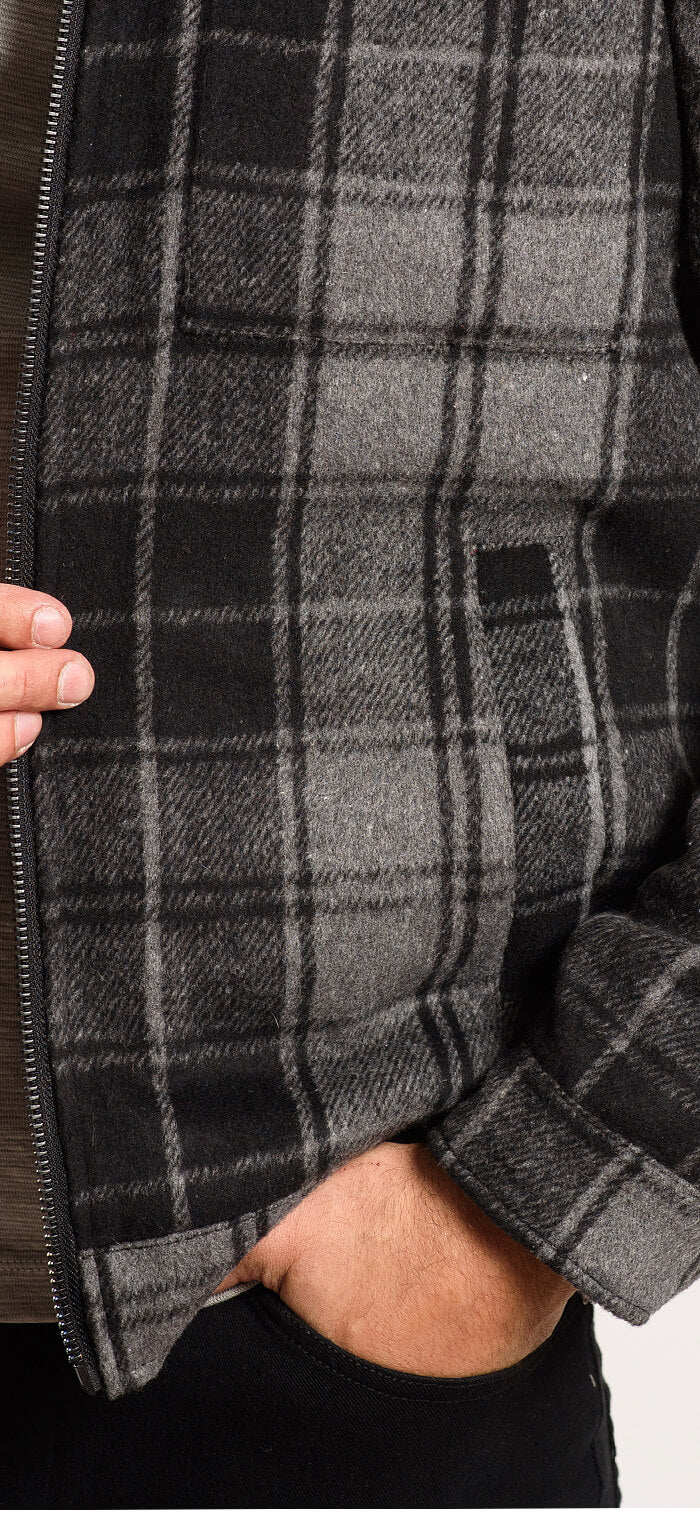 Sivá flanelová bunda