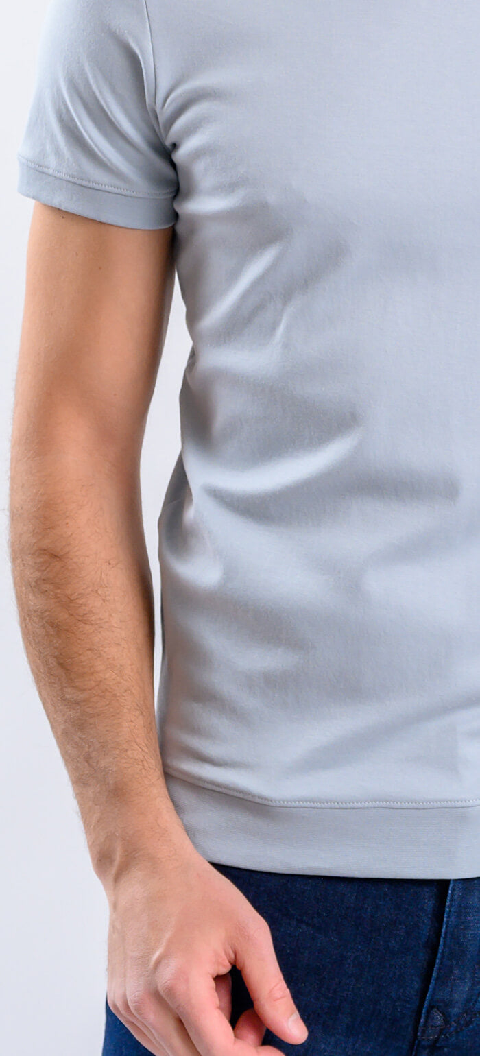 Sivomodré tričko s patentom