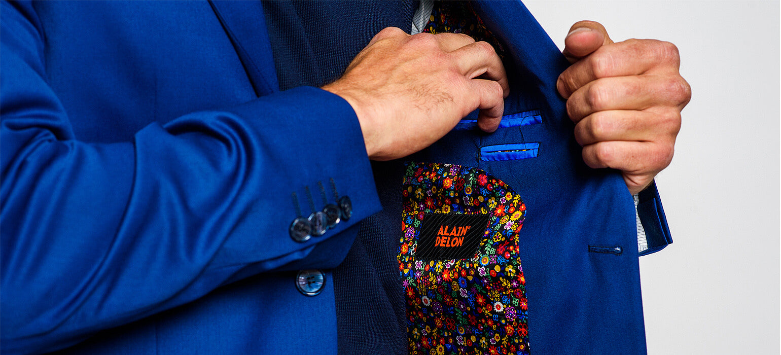 Slim Fit oblek kráľovskej modrej farby XL