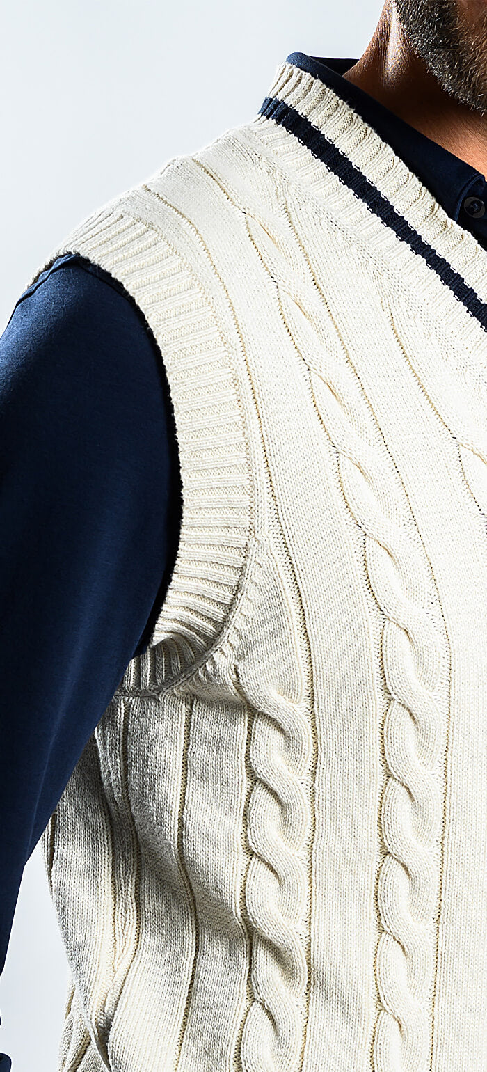 Smotanová pletená vesta