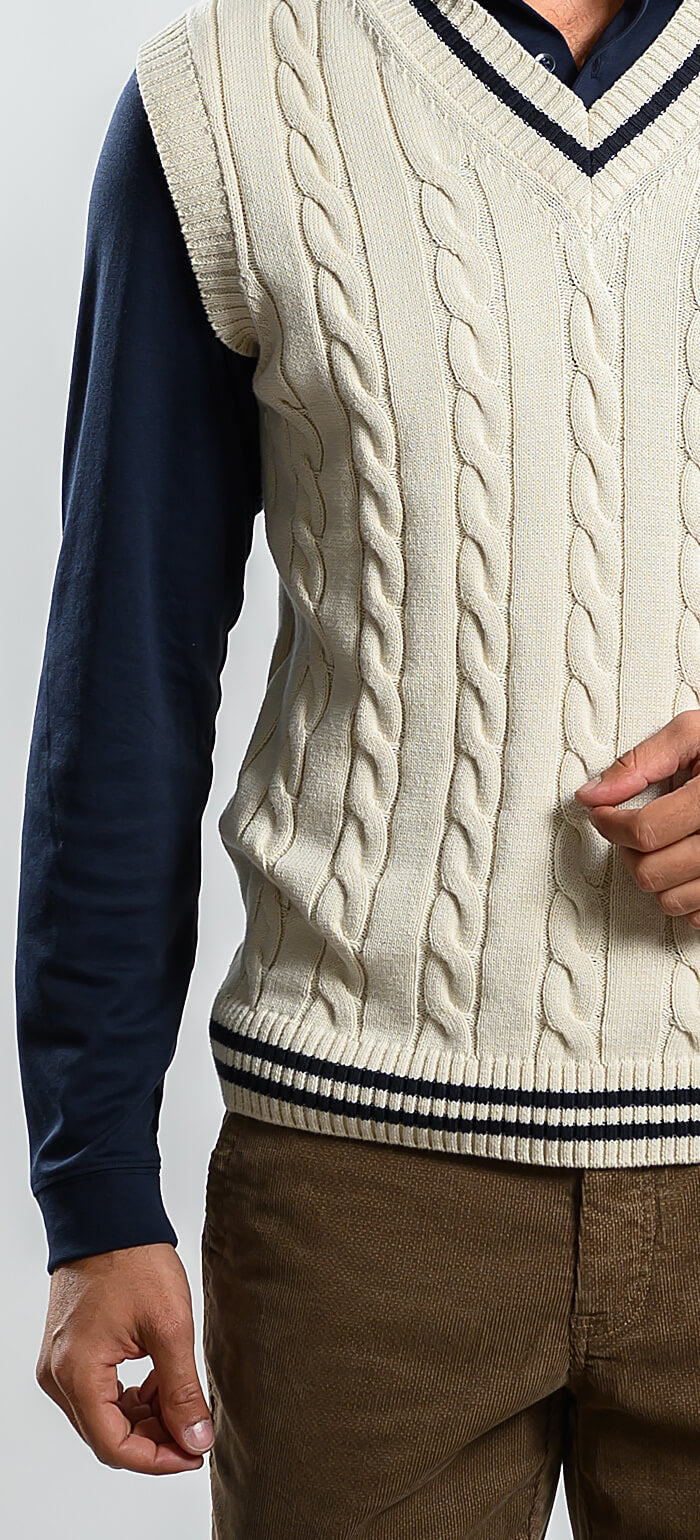 Smotanová pletená vesta