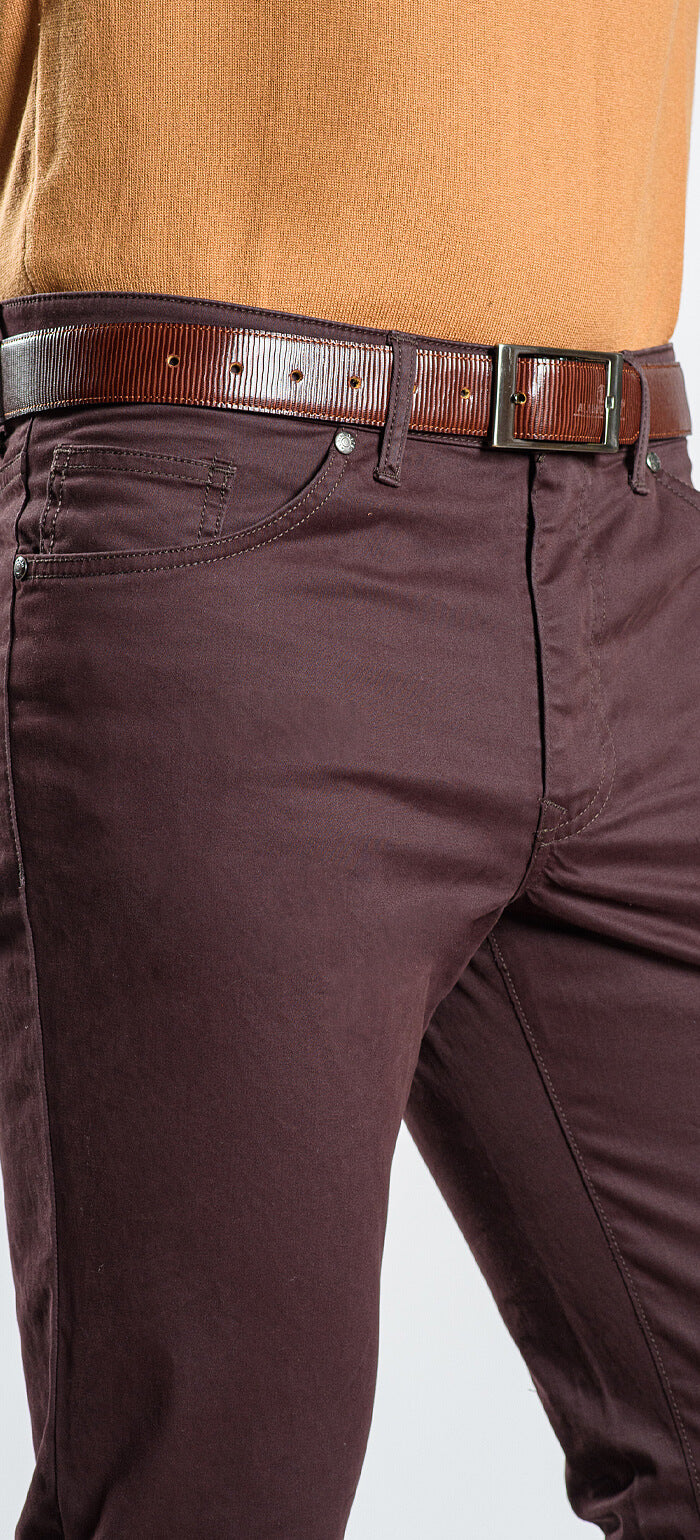 Tmavohnedé bavlnené džínsy