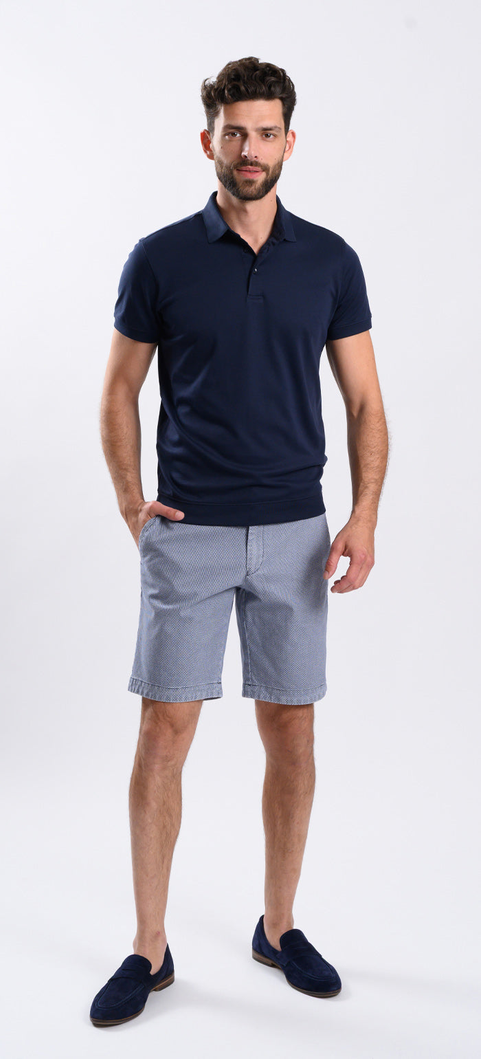 Tmavomodrá polokošeľa s patentom