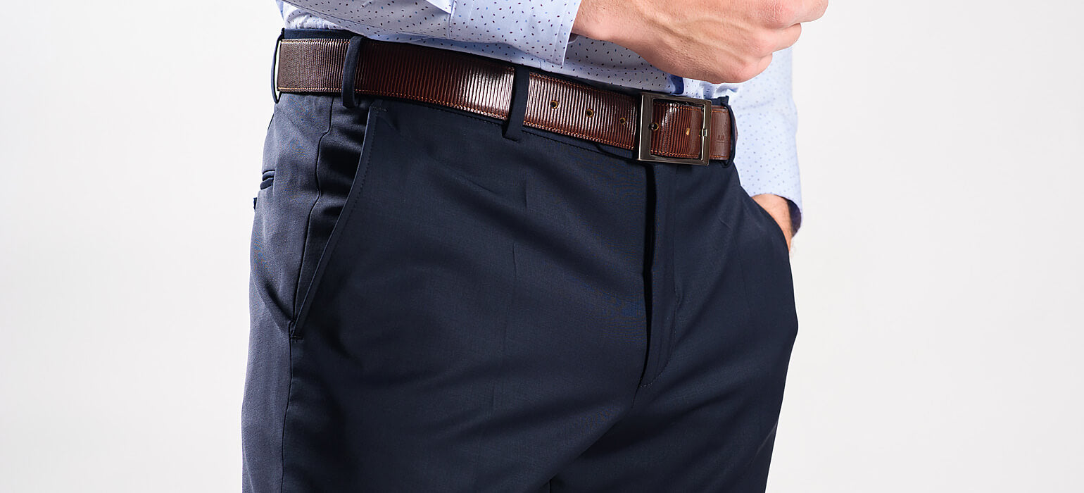 Tmavomodré basic oblekové nohavice