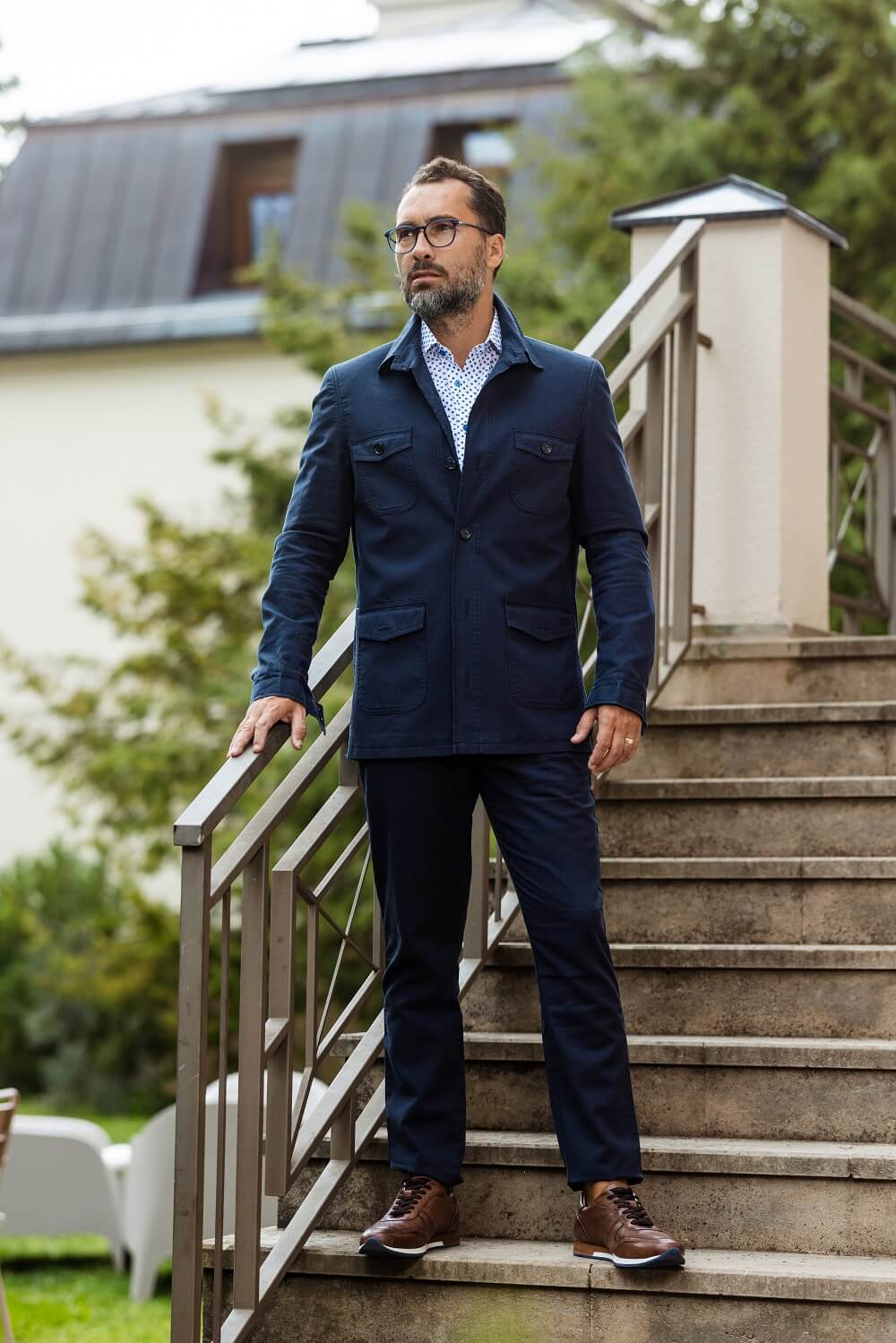 Tmavomodré letné nohavice