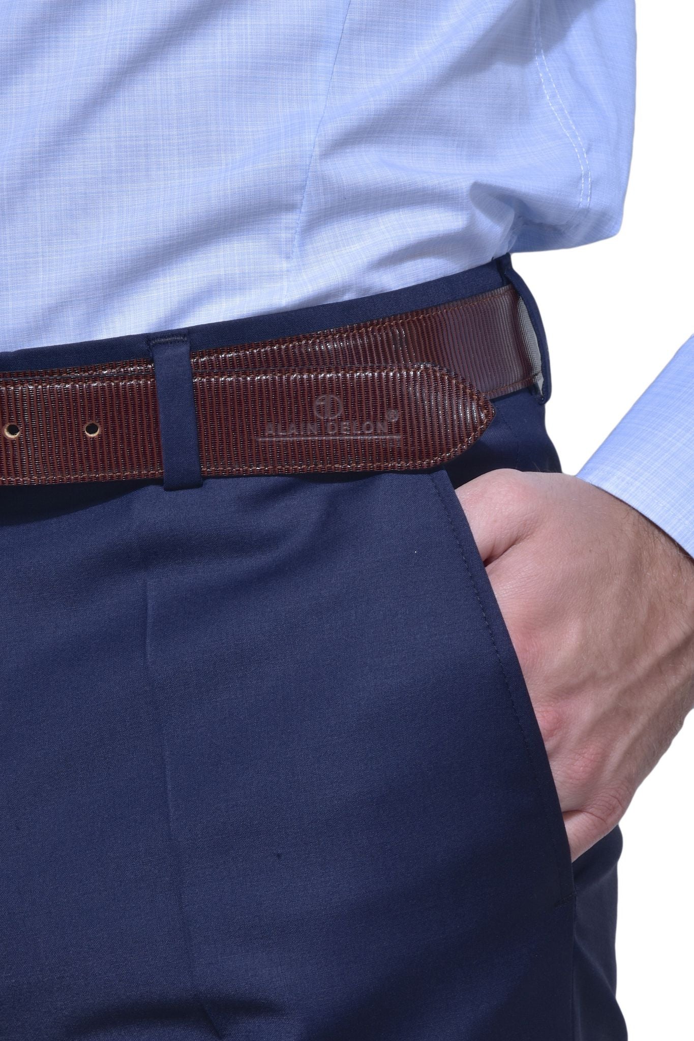 Tmavomodré oblekové nohavice