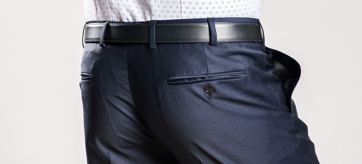 Tmavomodré Slim Fit oblekové nohavice