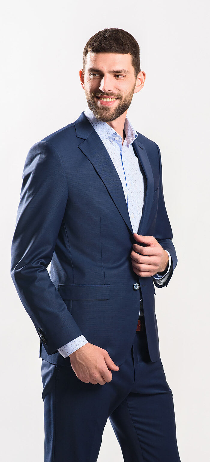 Tmavomodrý Slim Fit oblek