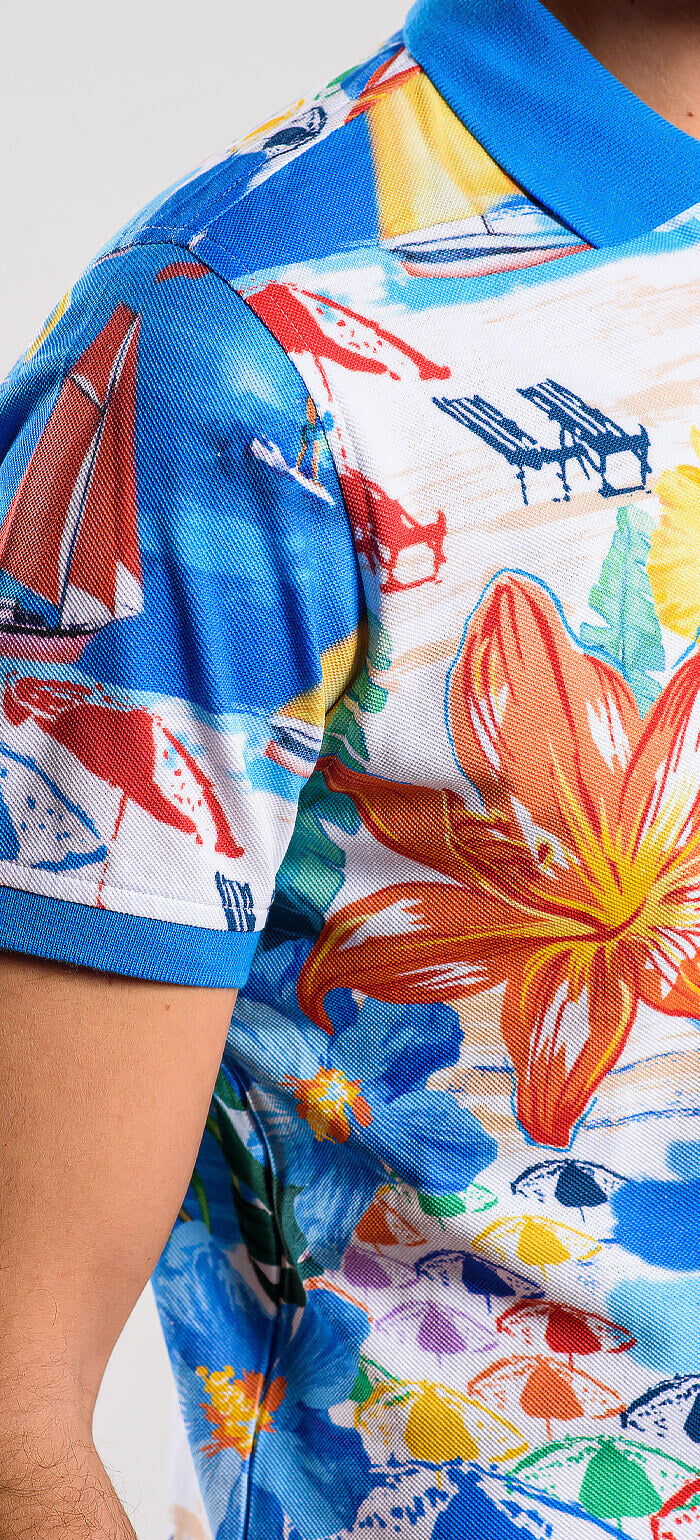 Výrazná polokošeľa s plážovým vzorom