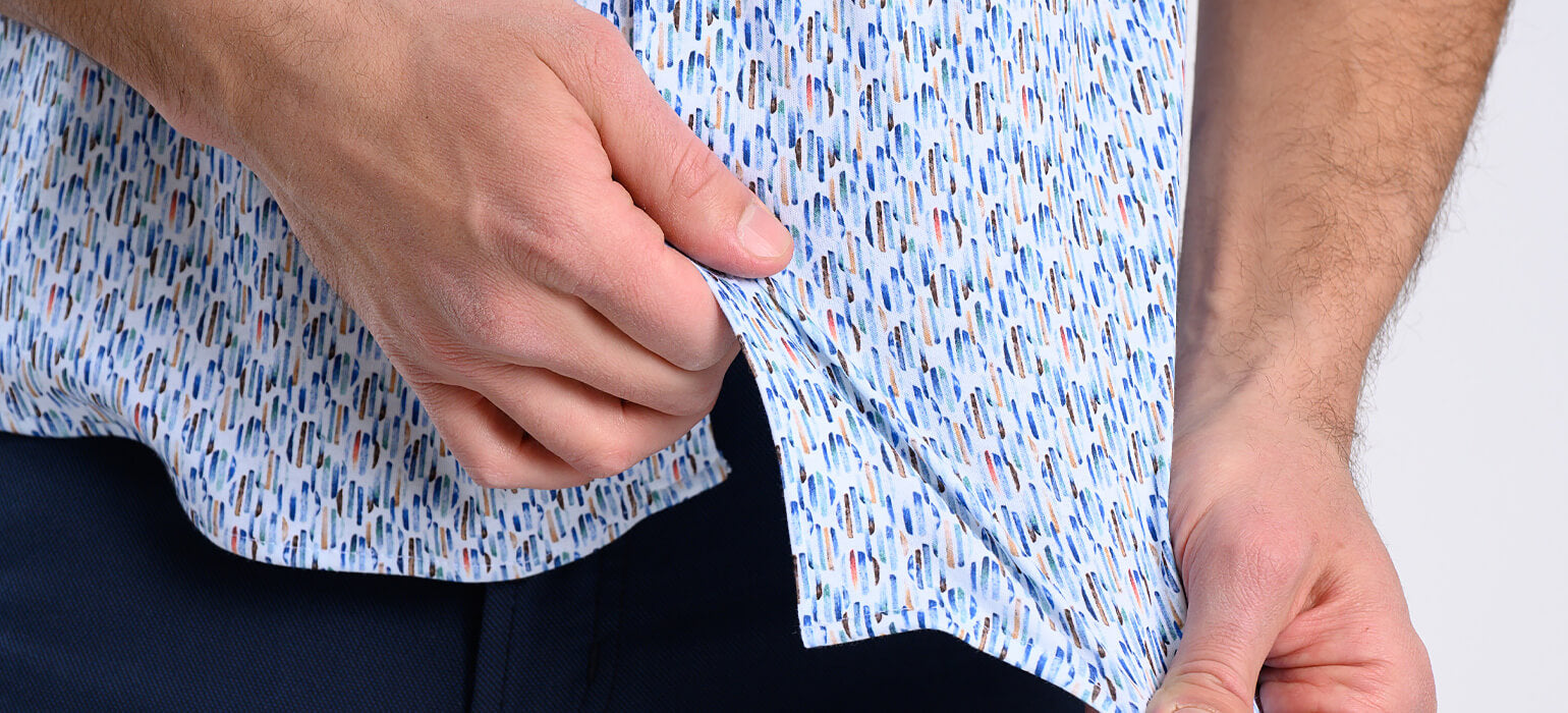 Vzorovaná strečová Extra Slim Fit košeľa s krátkym rukávom