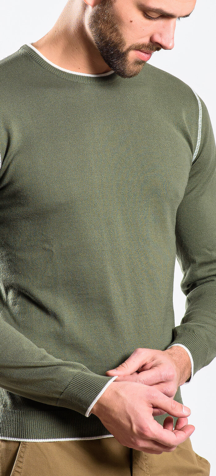 Zelený bavlnený pulóver