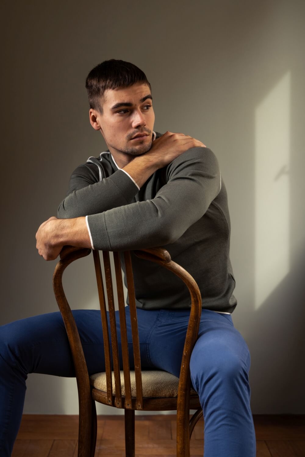 Zelený bavlnený pulóver