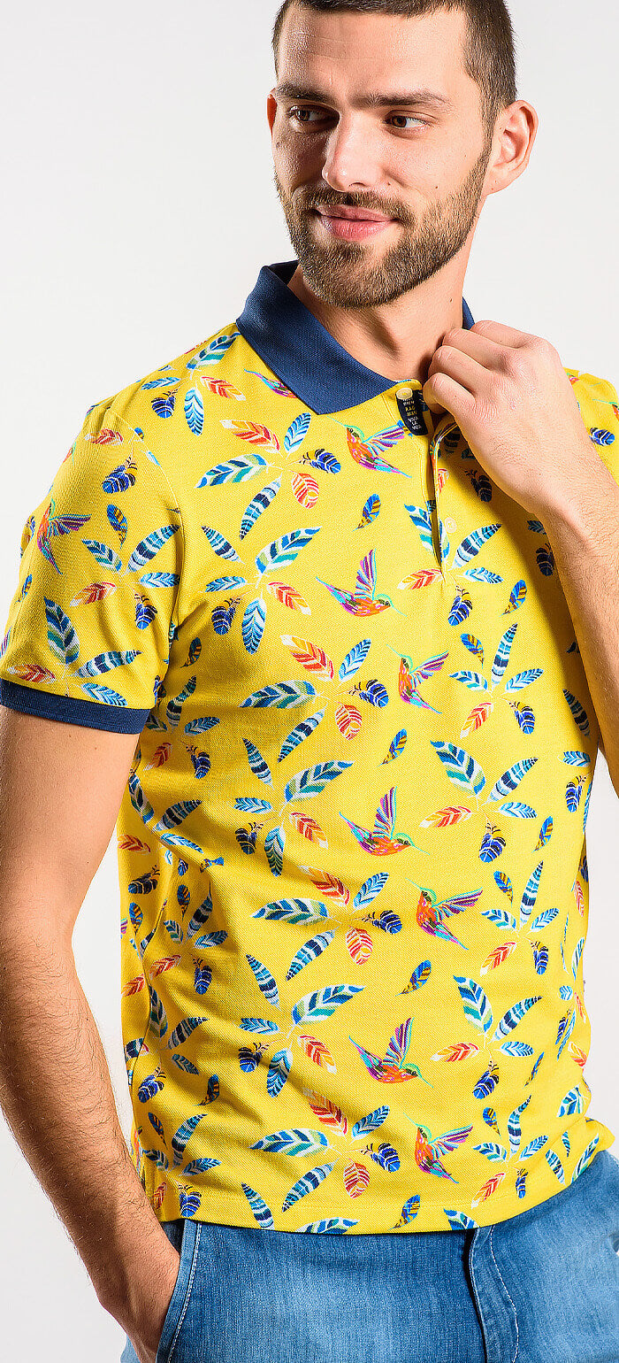 Žltá polokošeľa s výrazným vzorom