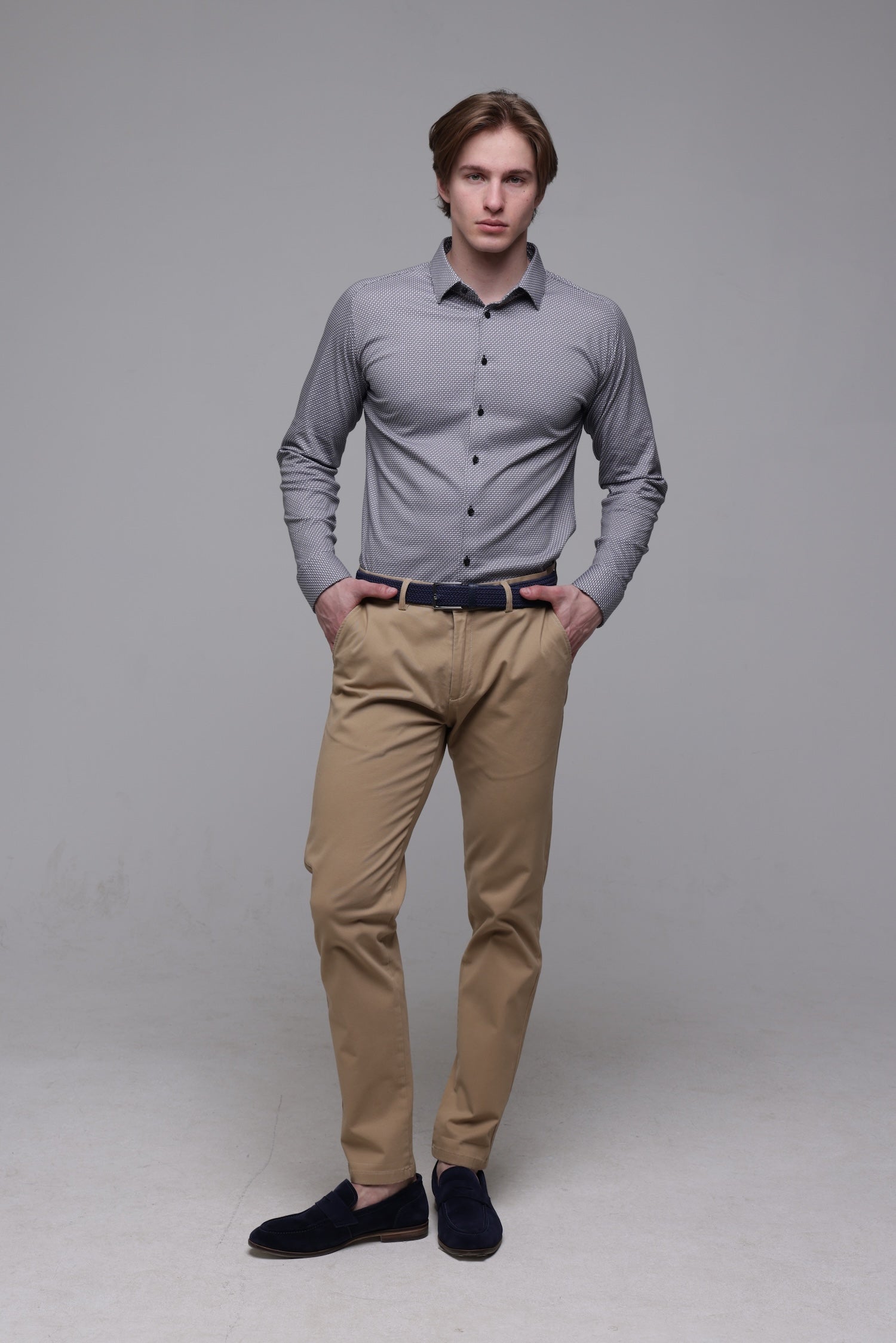 Béžové voľnočasové nohavice