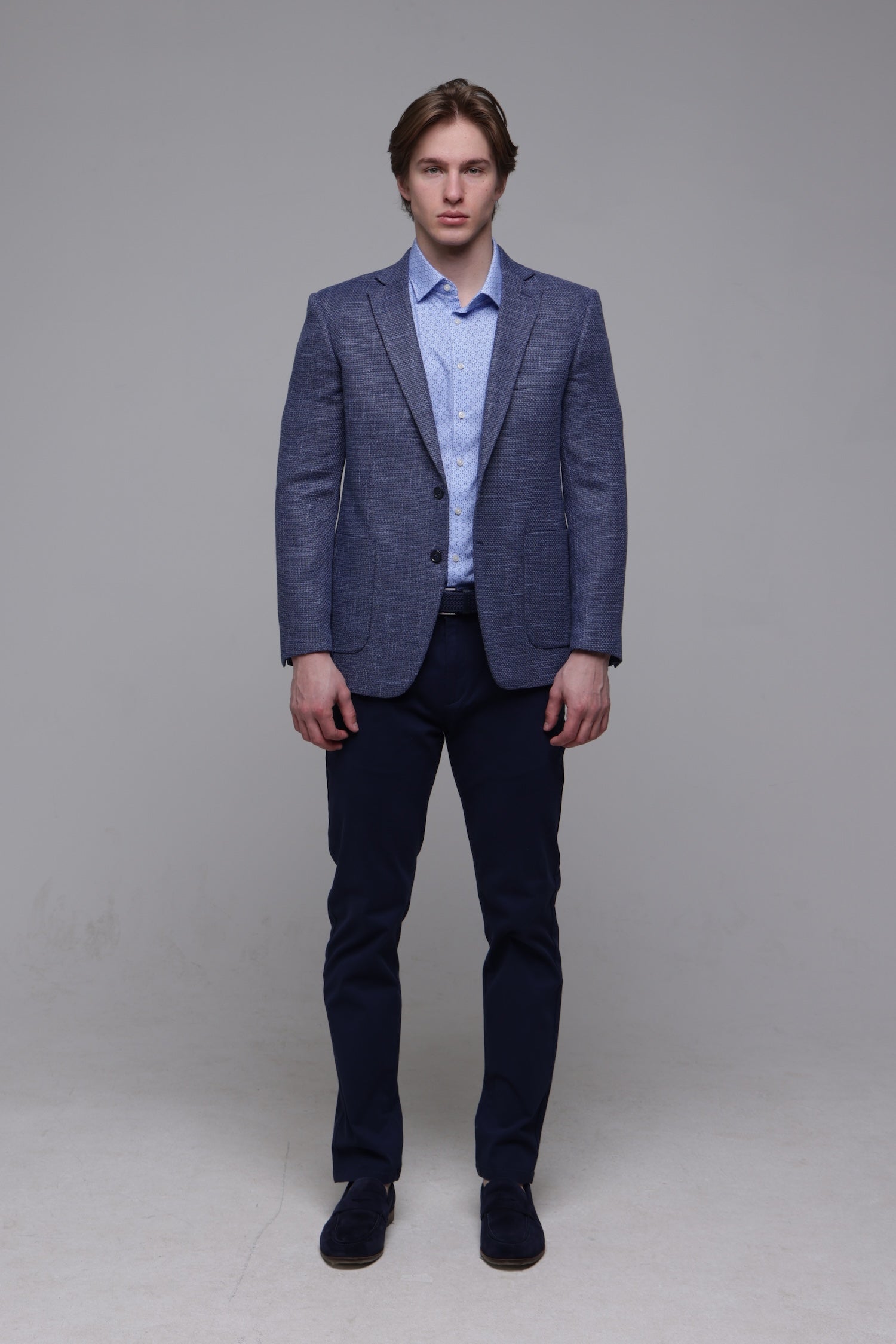 Modré letné Slim Fit sako