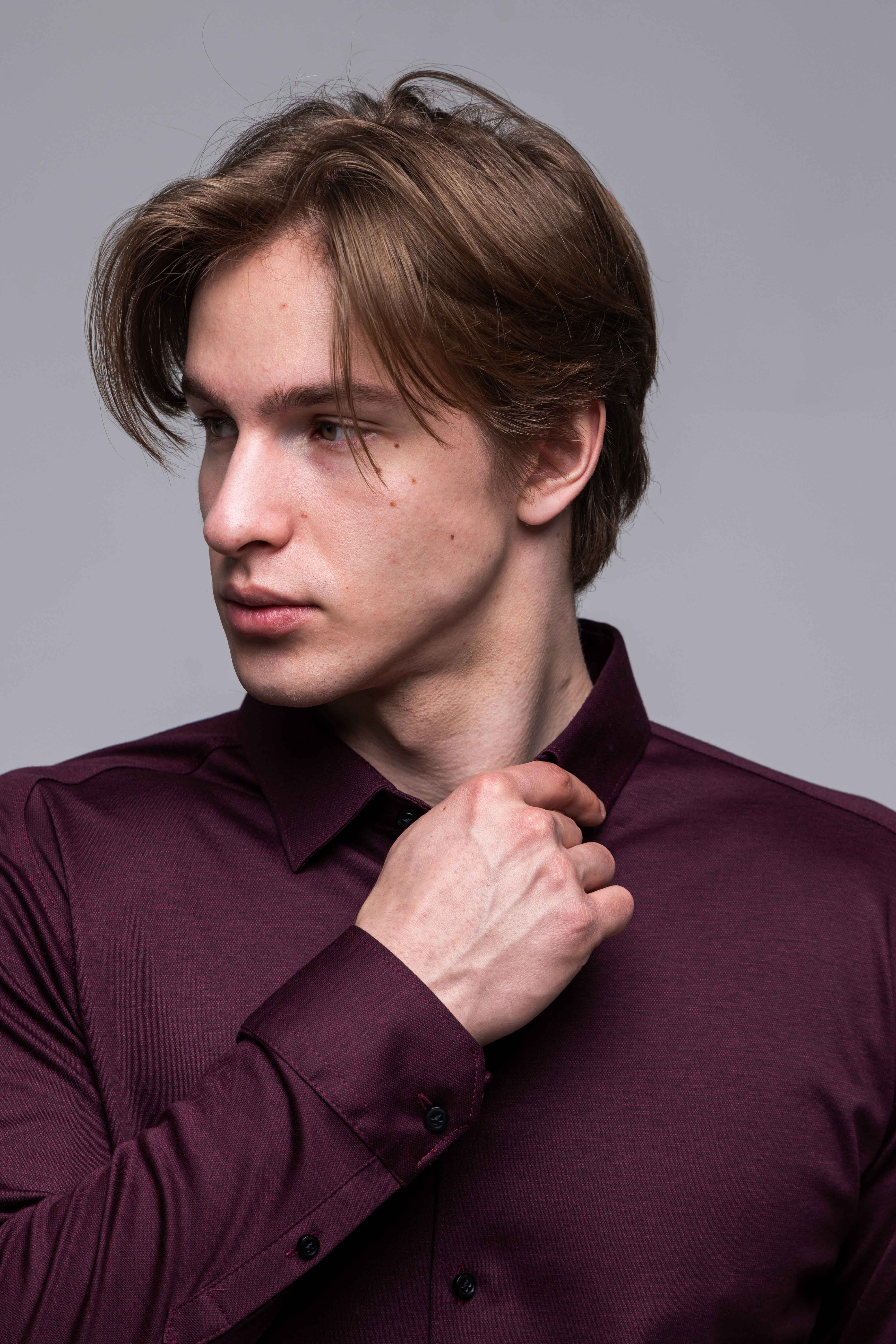 Bordová strečová Extra Slim Fit košeľa
