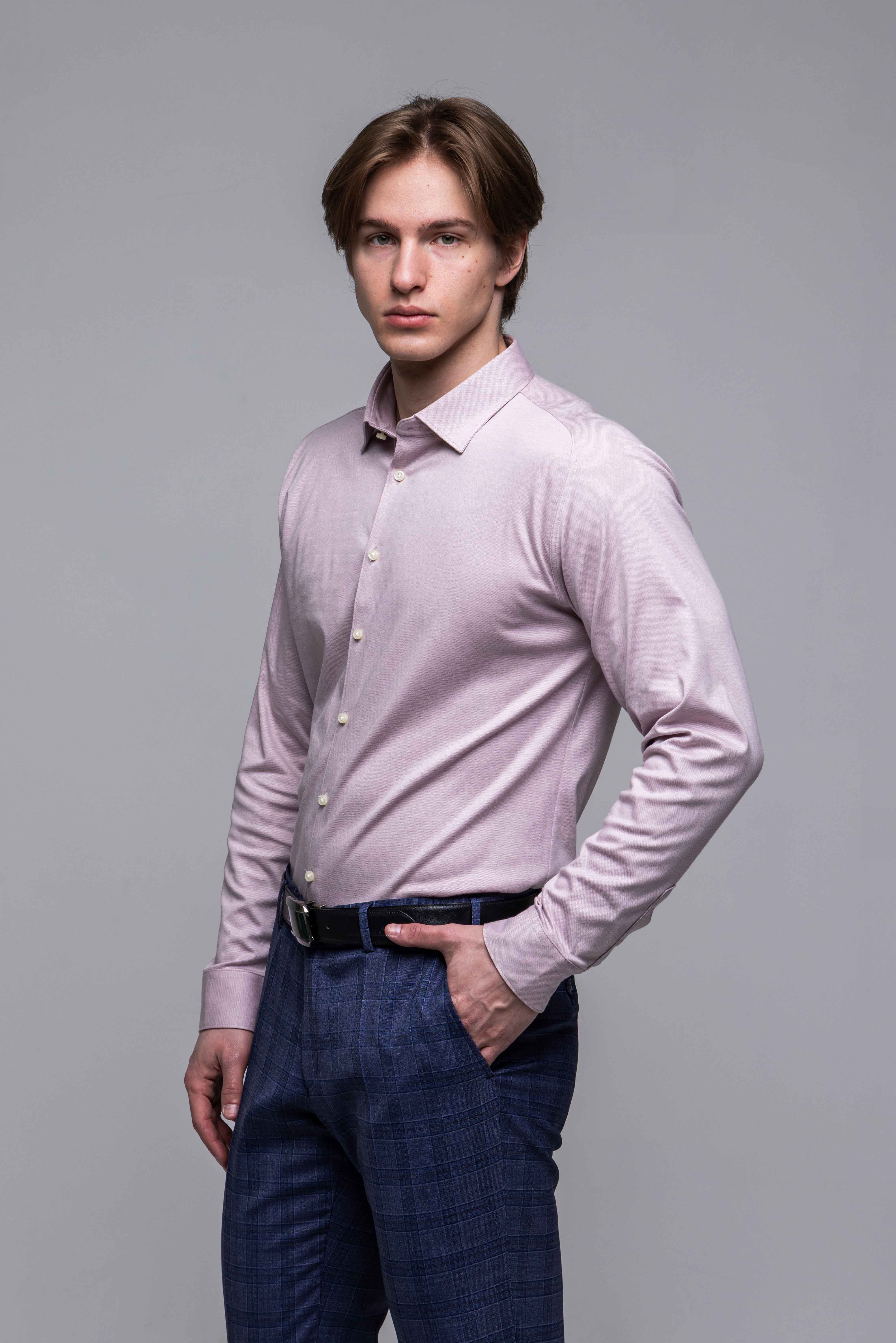 Ružová strečová Extra Slim Fit košeľa