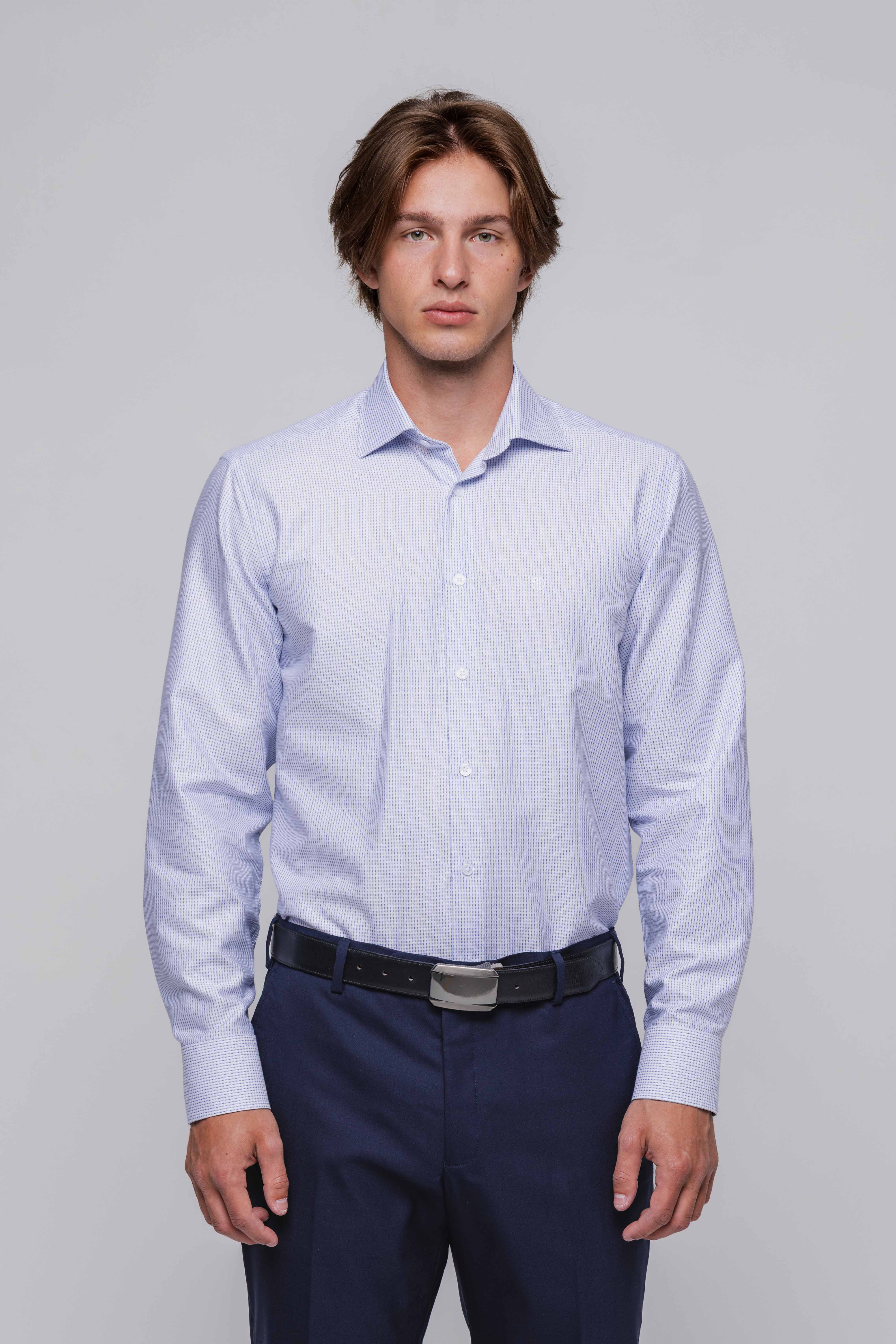 Biela Extra Slim Fit košeľa s modrými pásikmi