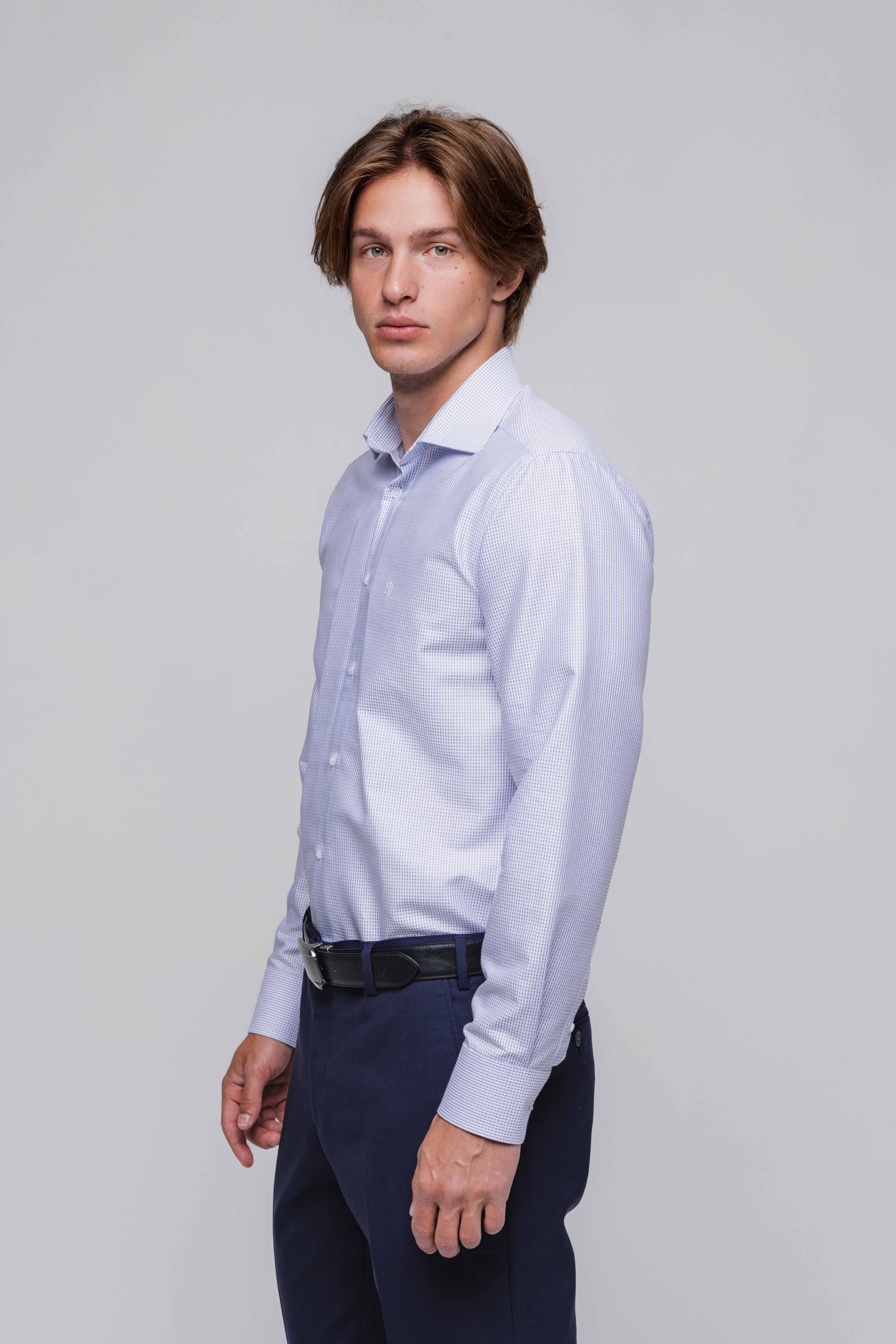Biela Extra Slim Fit košeľa s modrými pásikmi