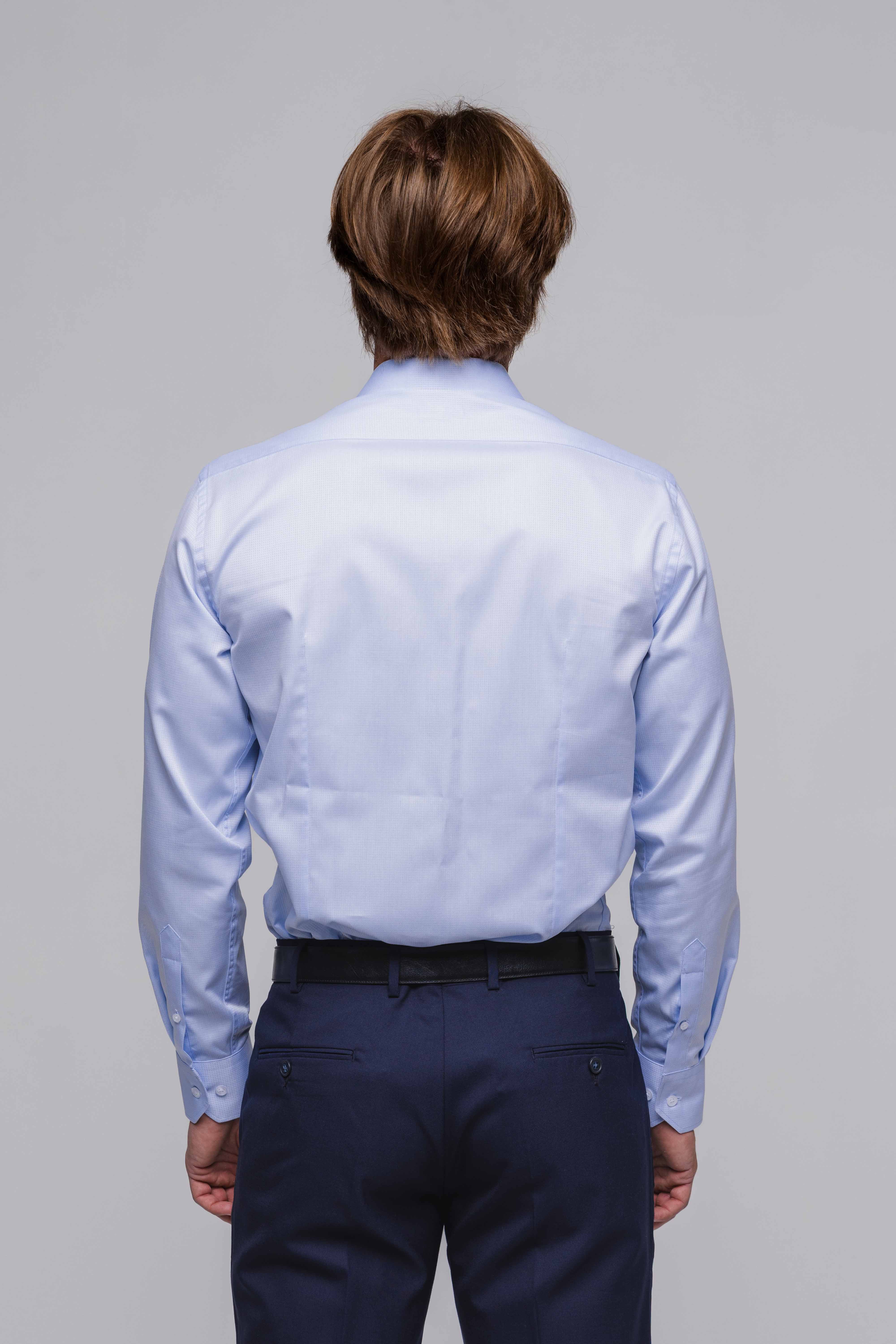 Bledomodrá Extra Slim Fit košeľa s vlastným vzorom
