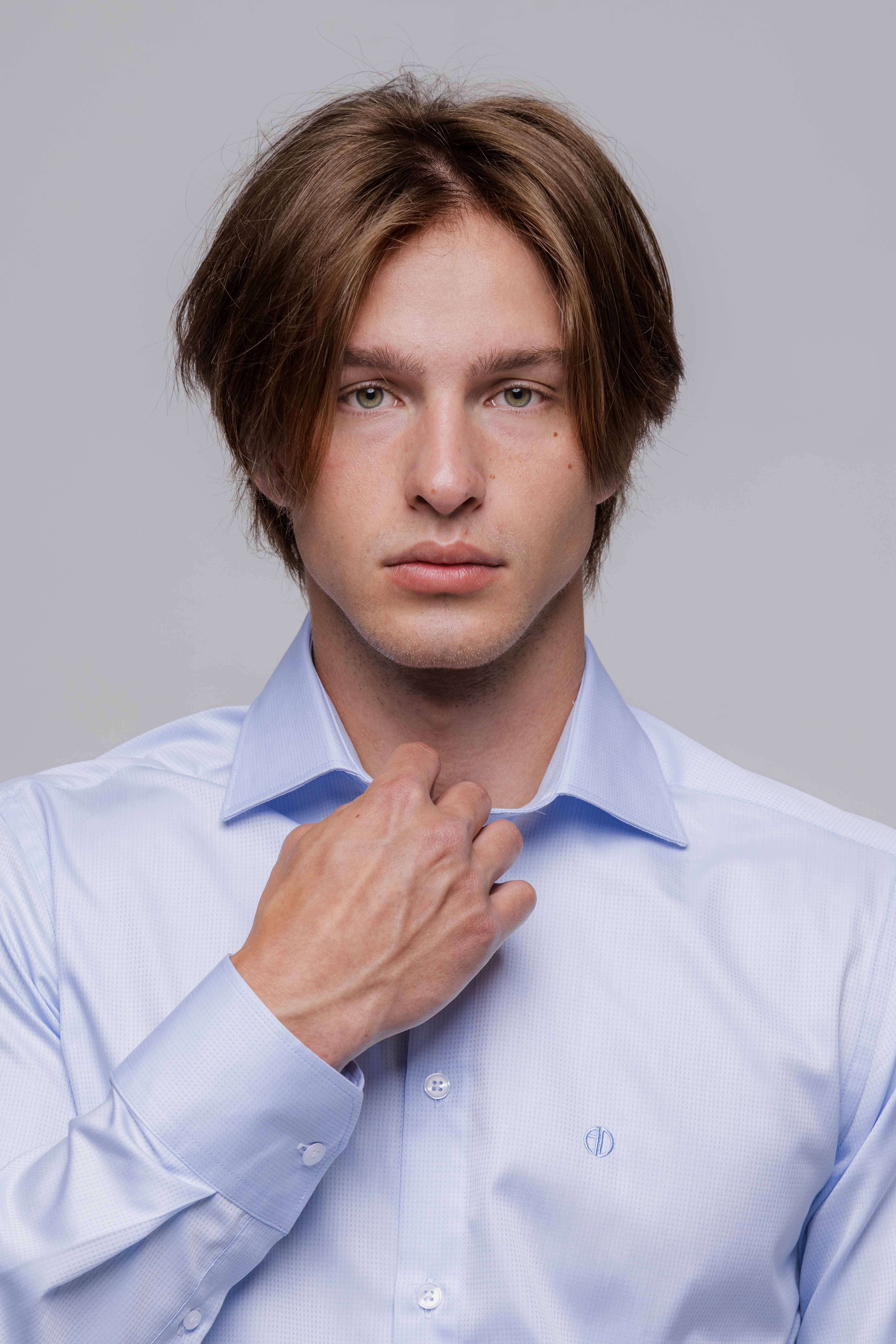 Bledomodrá Extra Slim Fit košeľa s vlastným vzorom