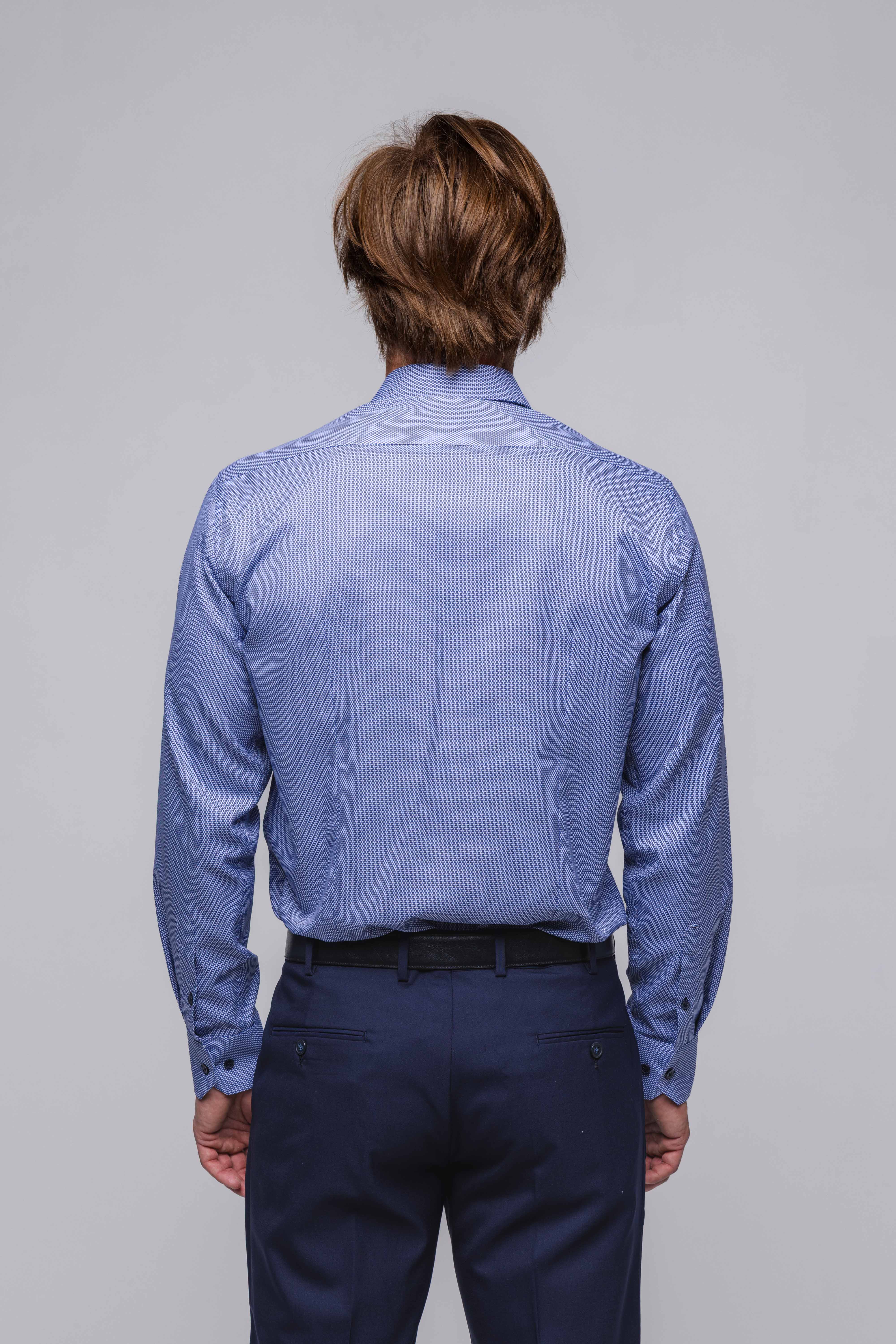 Modro-biela vzorovaná Extra Slim Fit košeľa