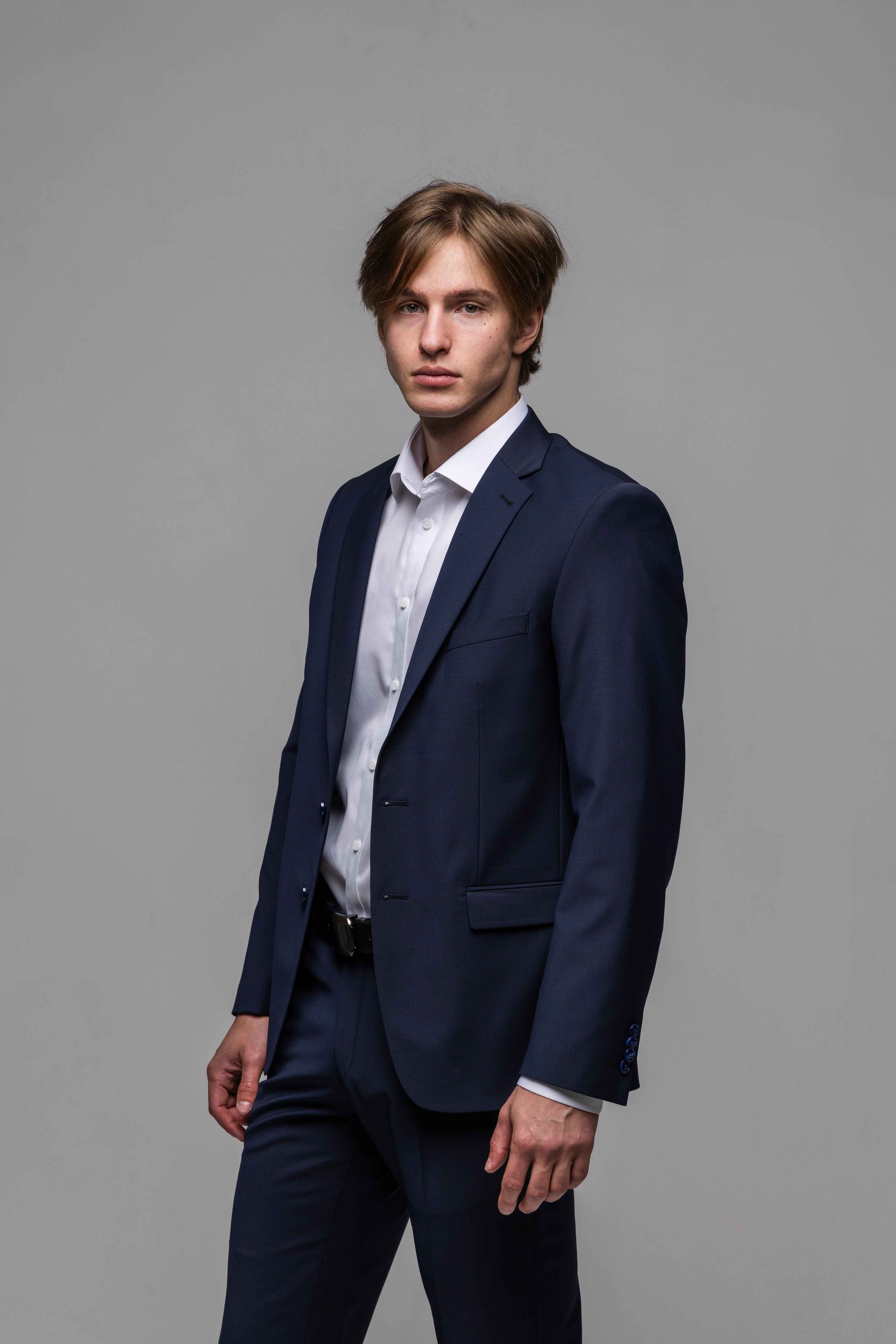 Tmavomodré oblekové sako rady Basic - XL nadmerná veľkosť