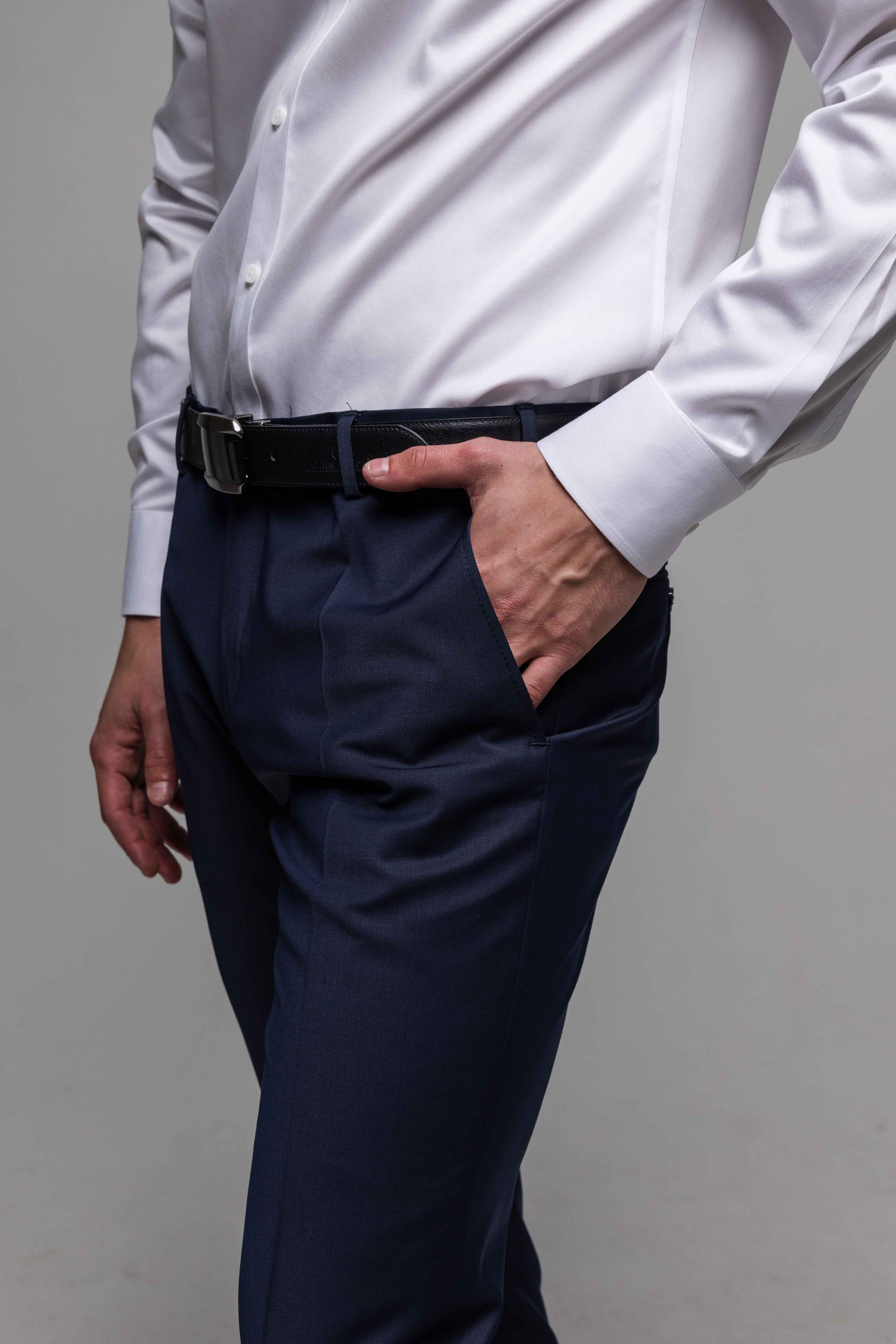 Tmavomodré basic oblekové nohavice XL veľkosti