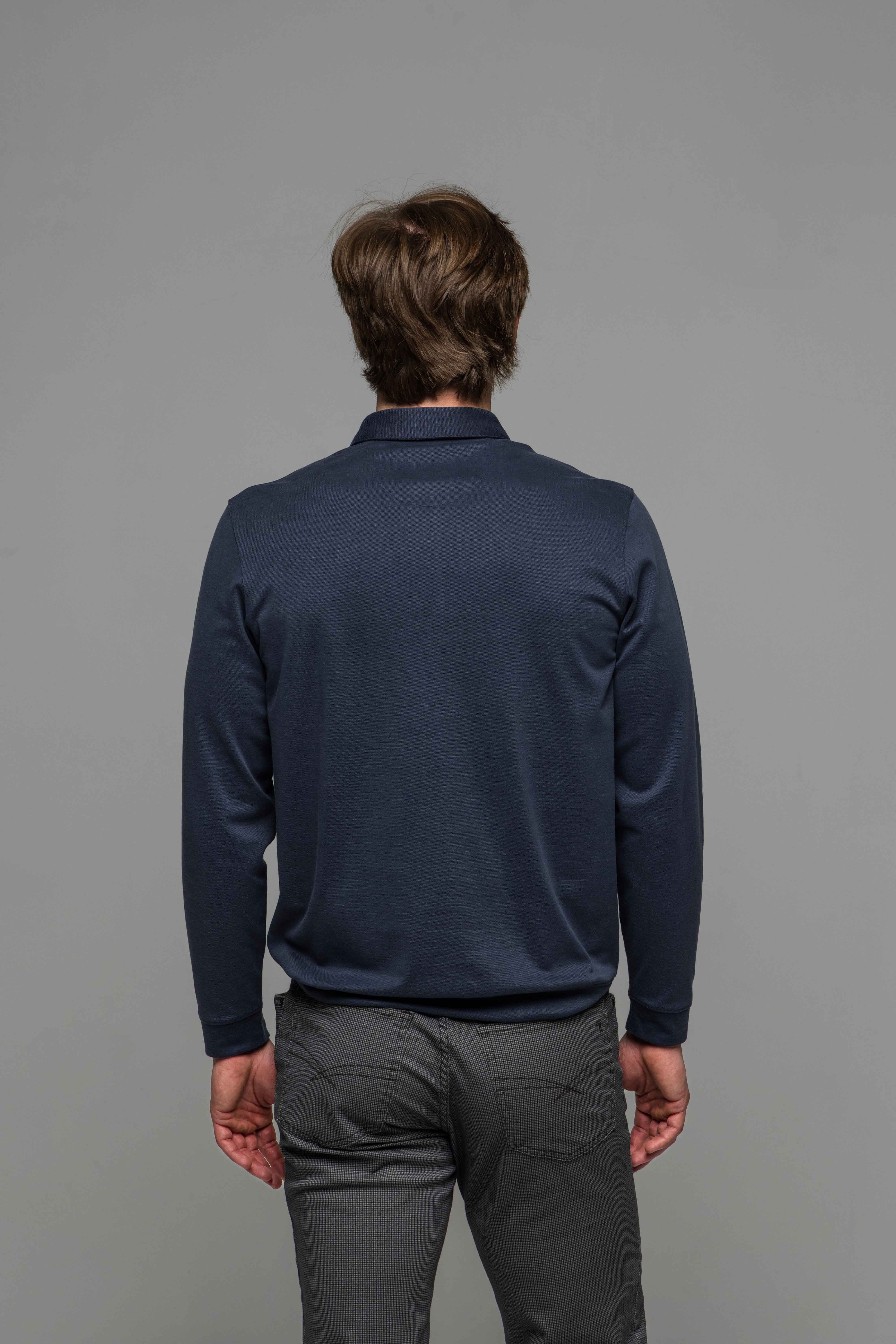 Modrá polokošeľa s dlhým rukávom