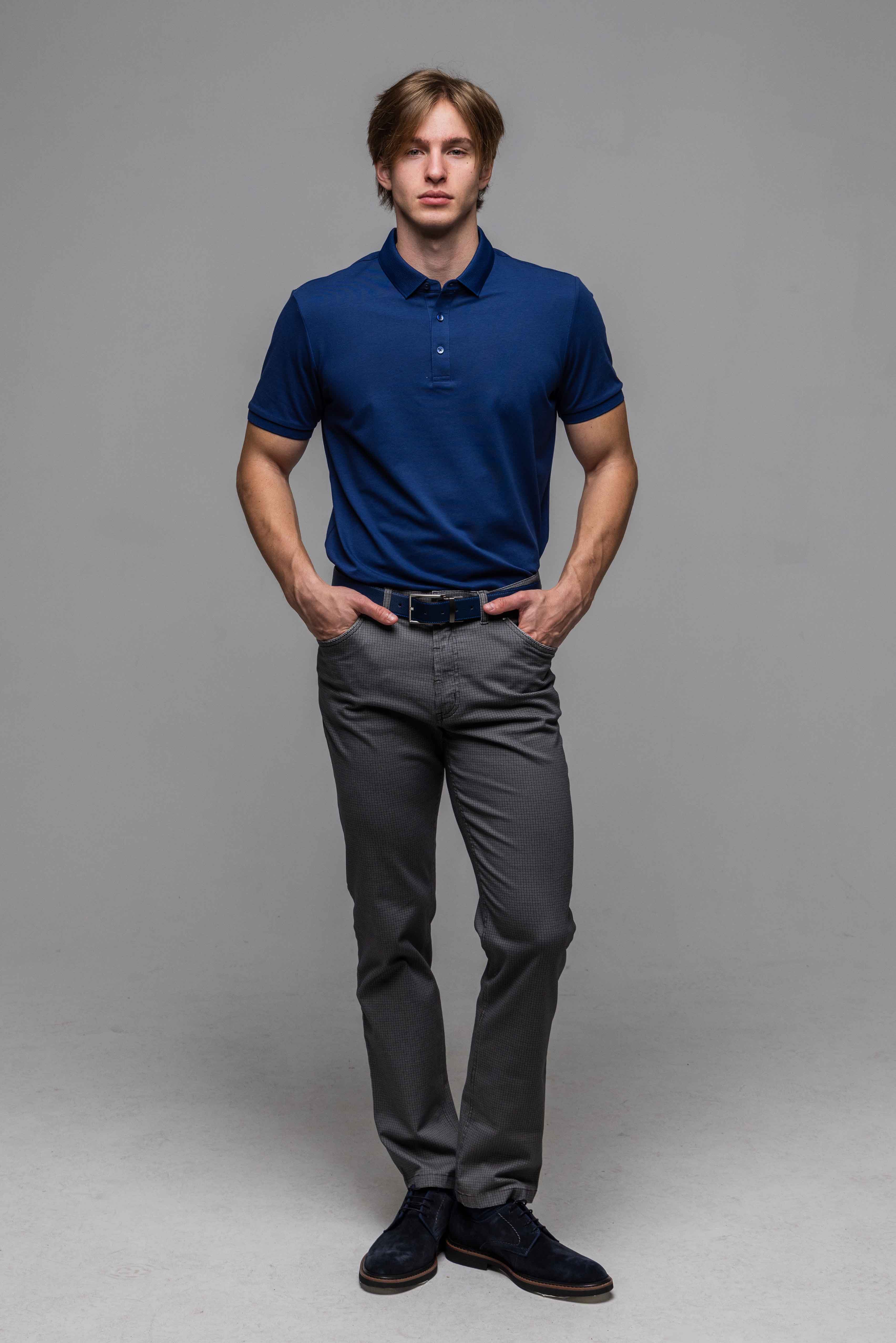 Tmavomodrá polokošeľa