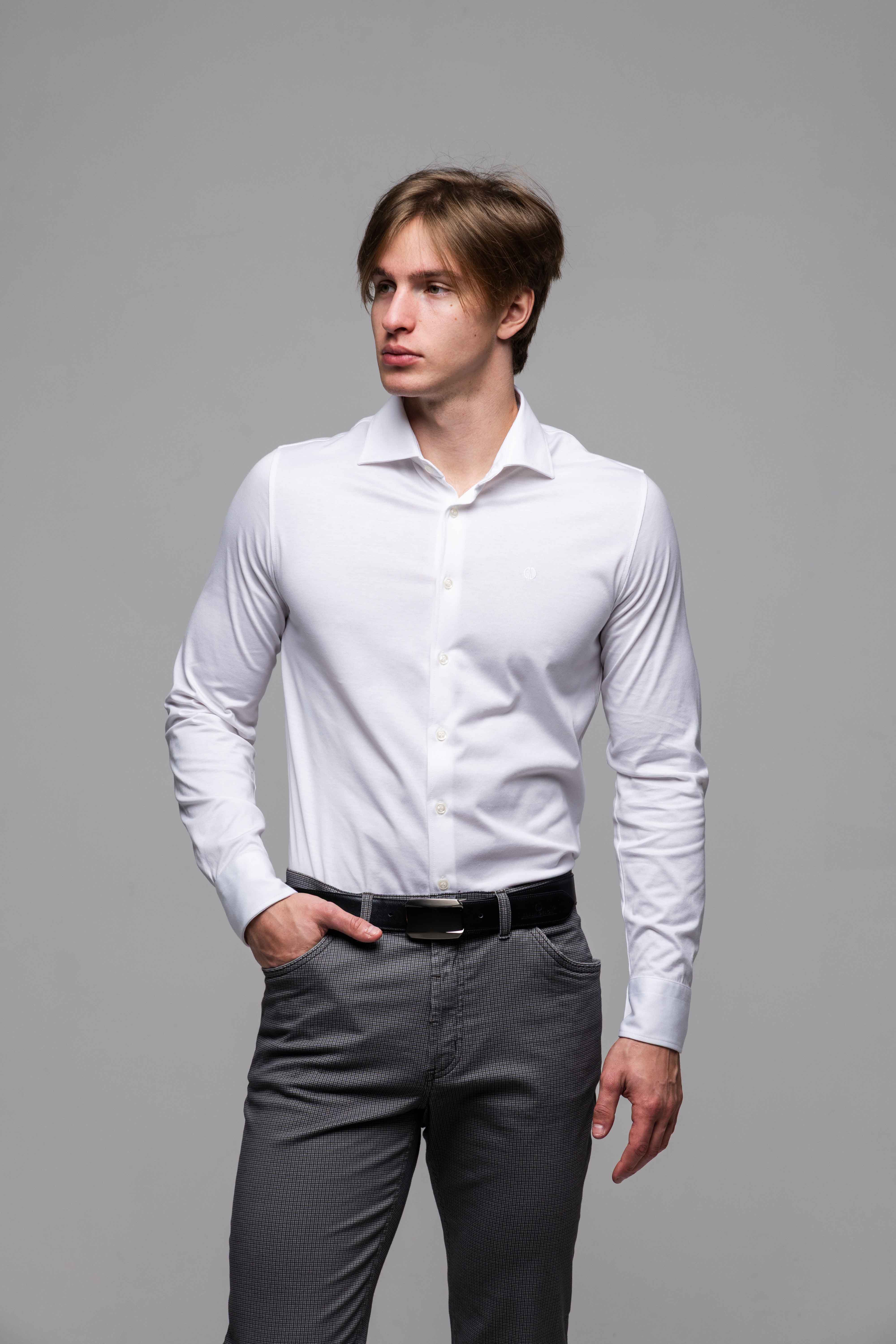 Biela strečová Extra Slim Fit košeľa