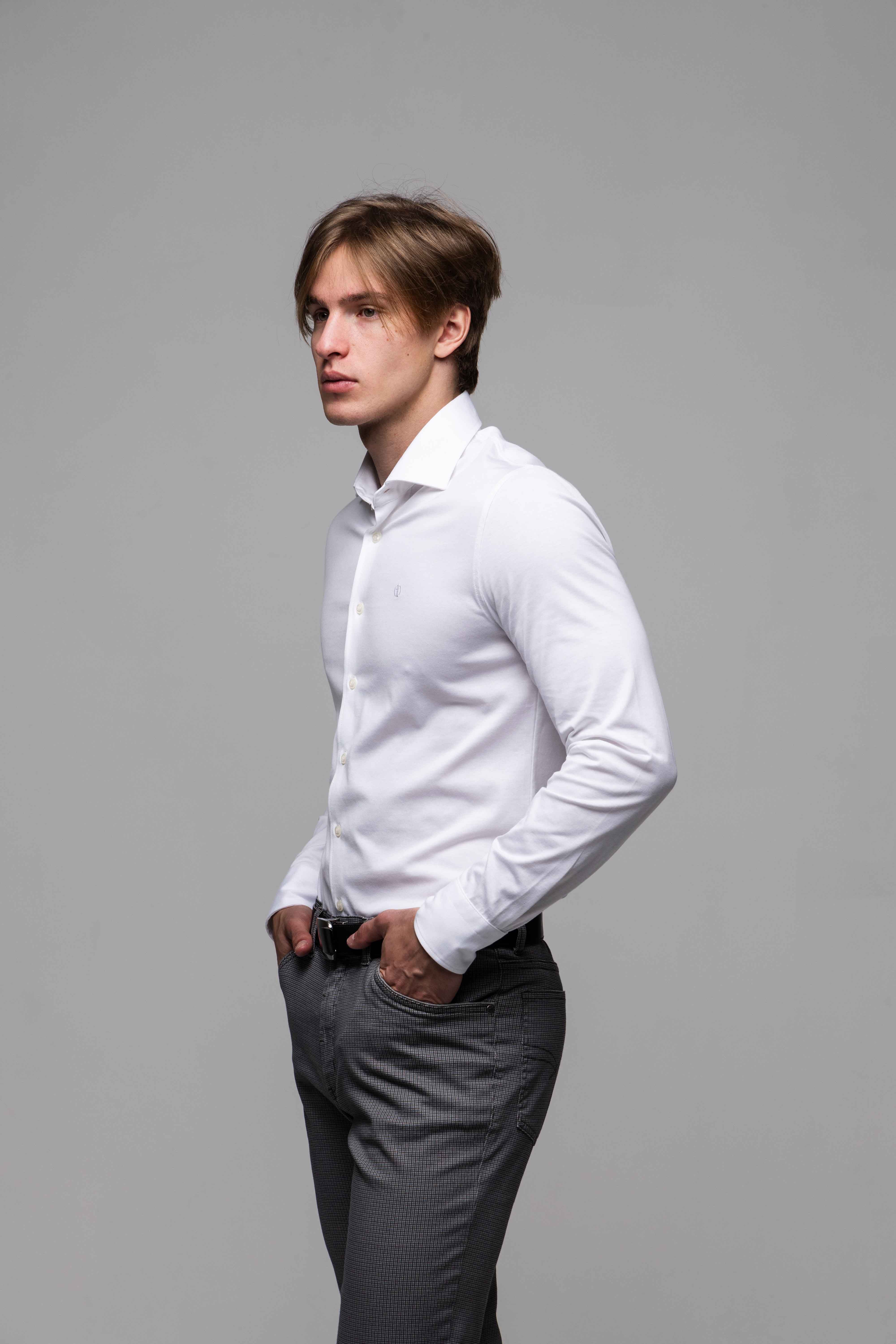 Biela strečová Extra Slim Fit košeľa