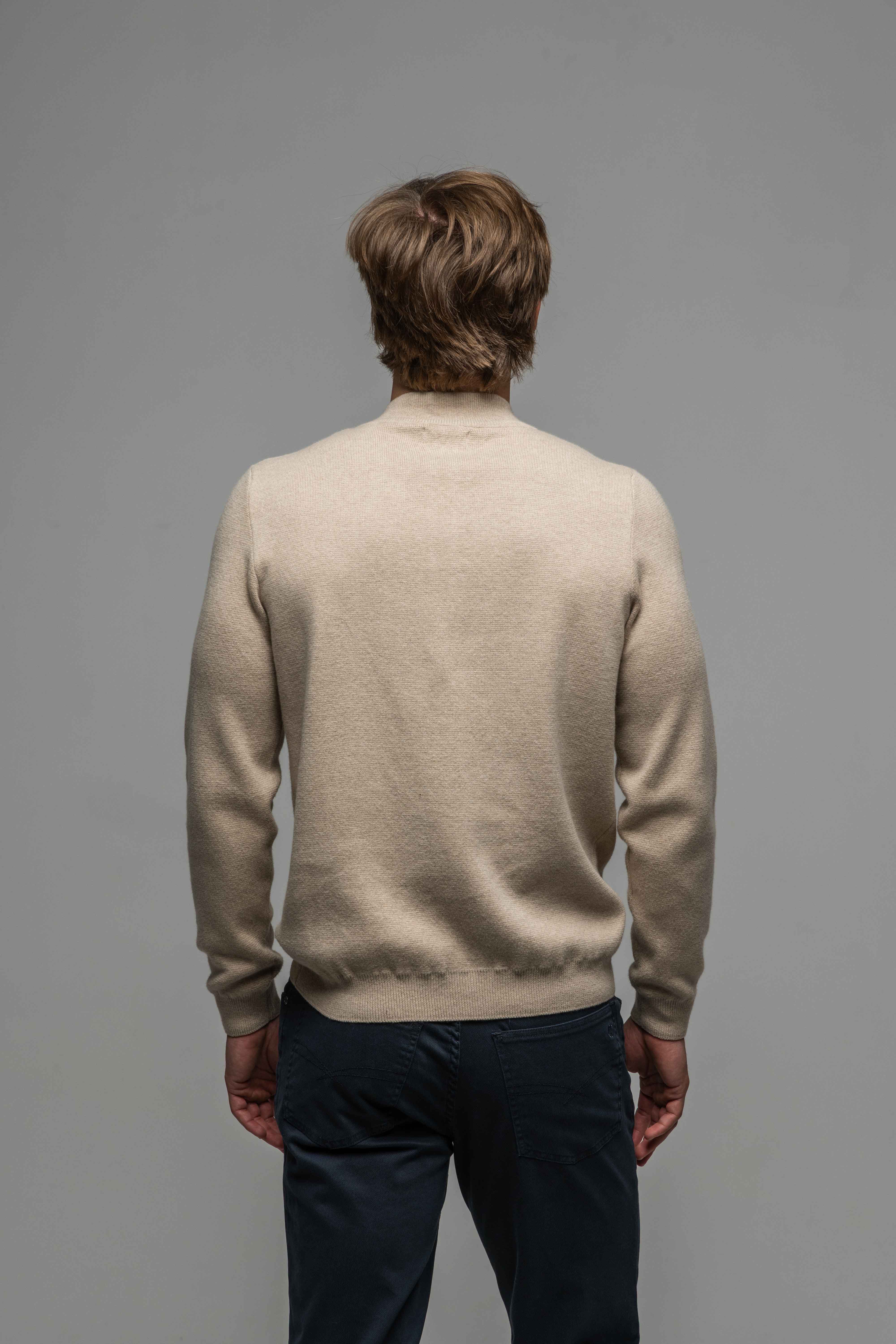 Béžový pulóver so zipsom