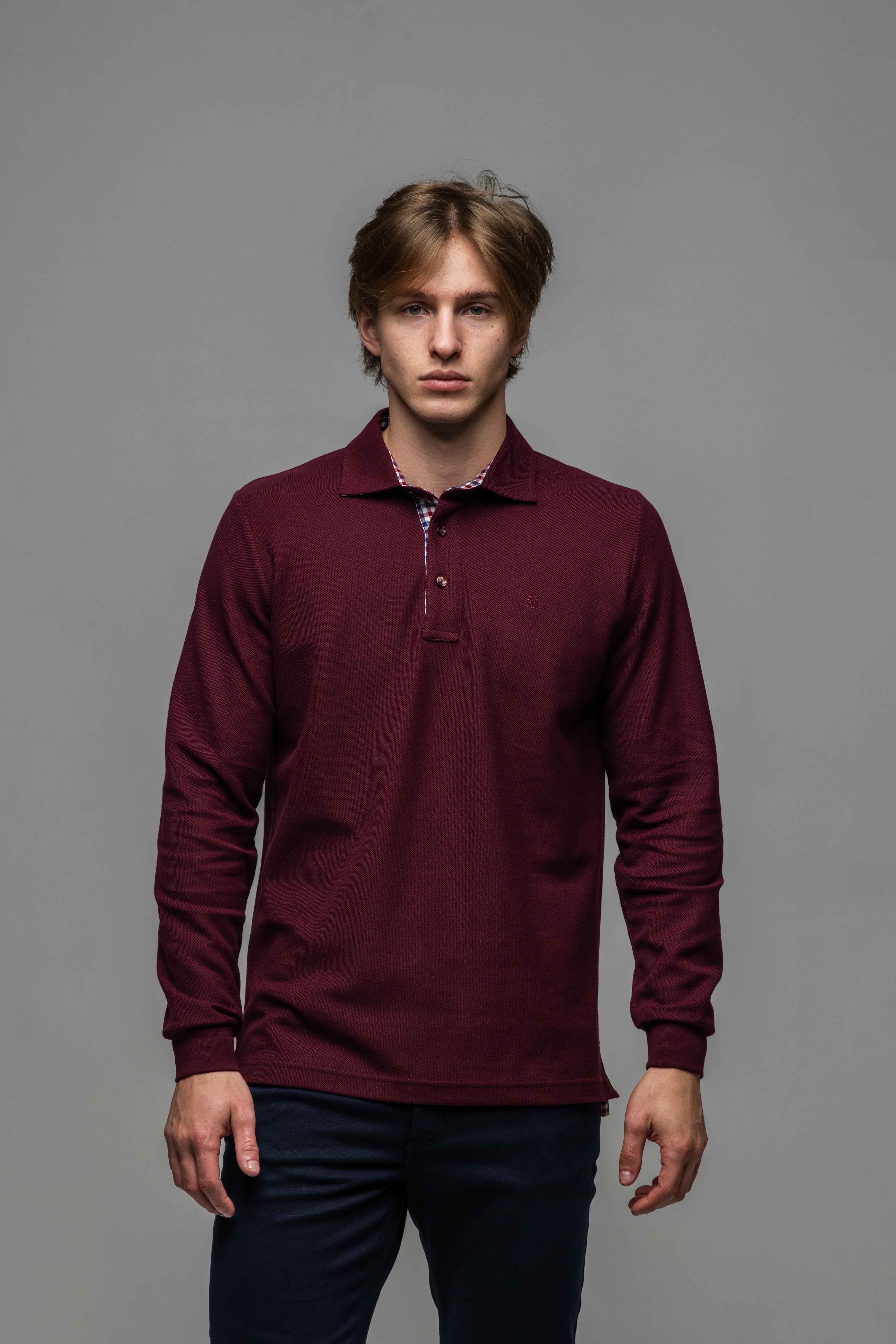 Bordová strečová Extra Slim Fit košeľa